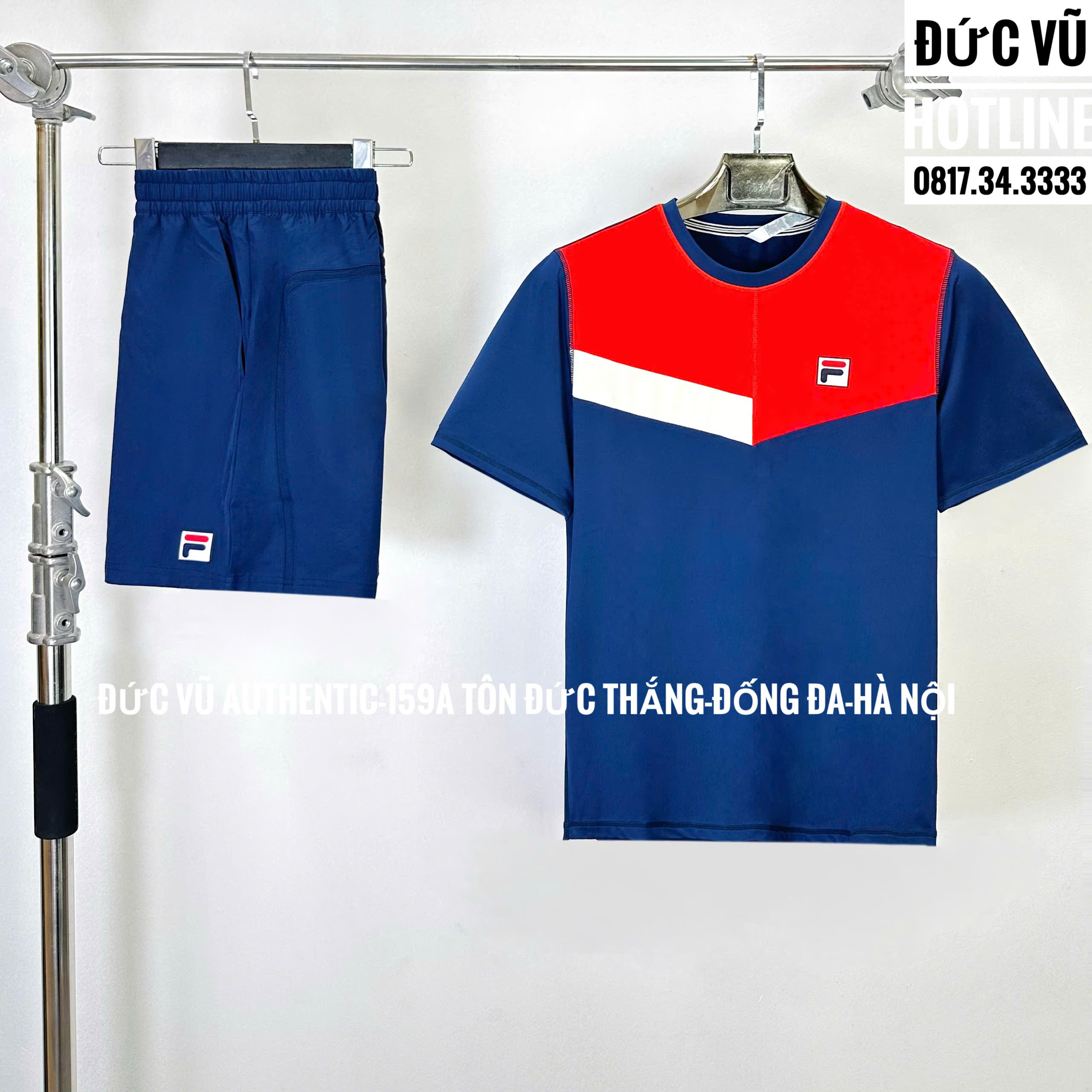 Set thể thao nam Fila navy phối đỏ trắng thể thao