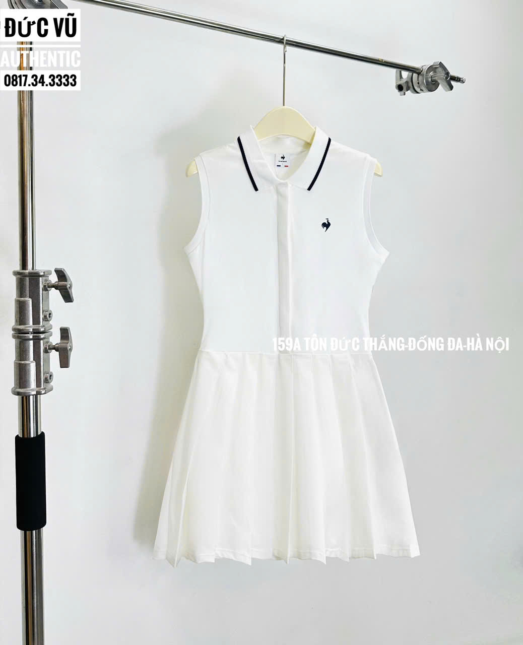 Váy Tennis Le Coq Sportif – Màu Trắng Có Cổ Polo