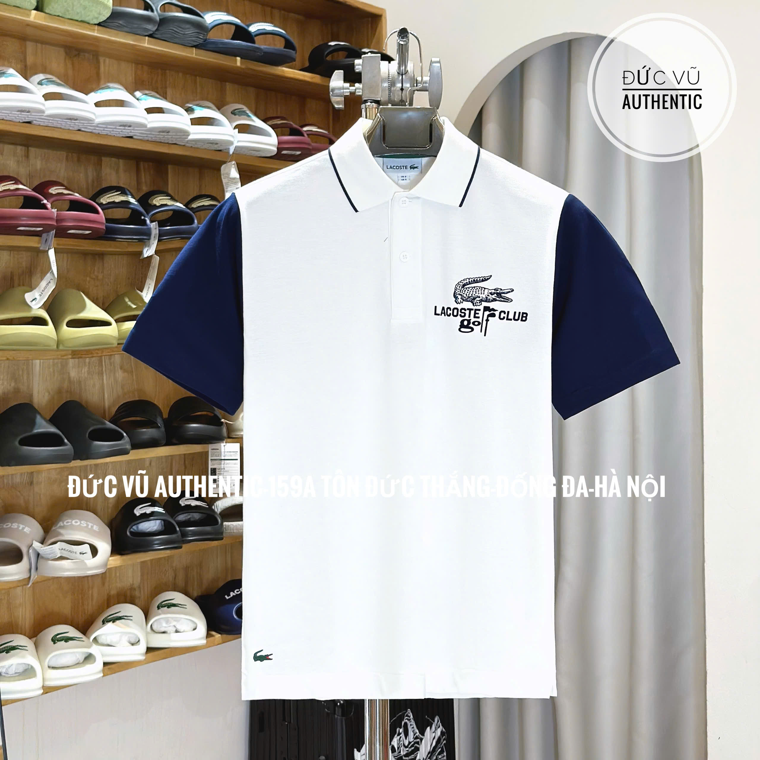 Áo polo nam Lacoste Golf Club phối tay navy – phong cách thể thao đẳng cấp