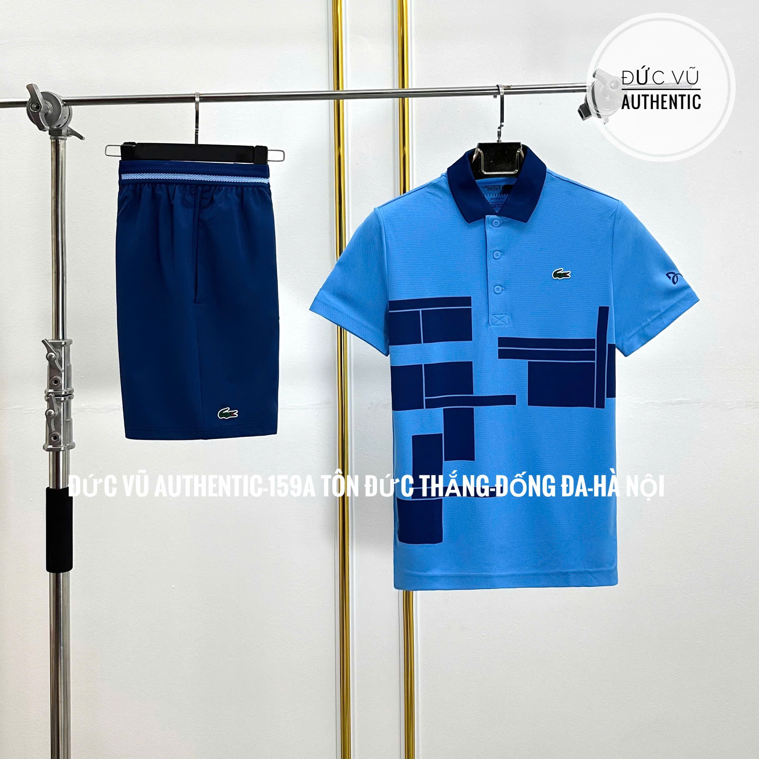 Bộ Polo Nam Lacoste Regular Fit Tennis x Novak Djokovic Fan DH2568 IDE Màu Xanh Blue