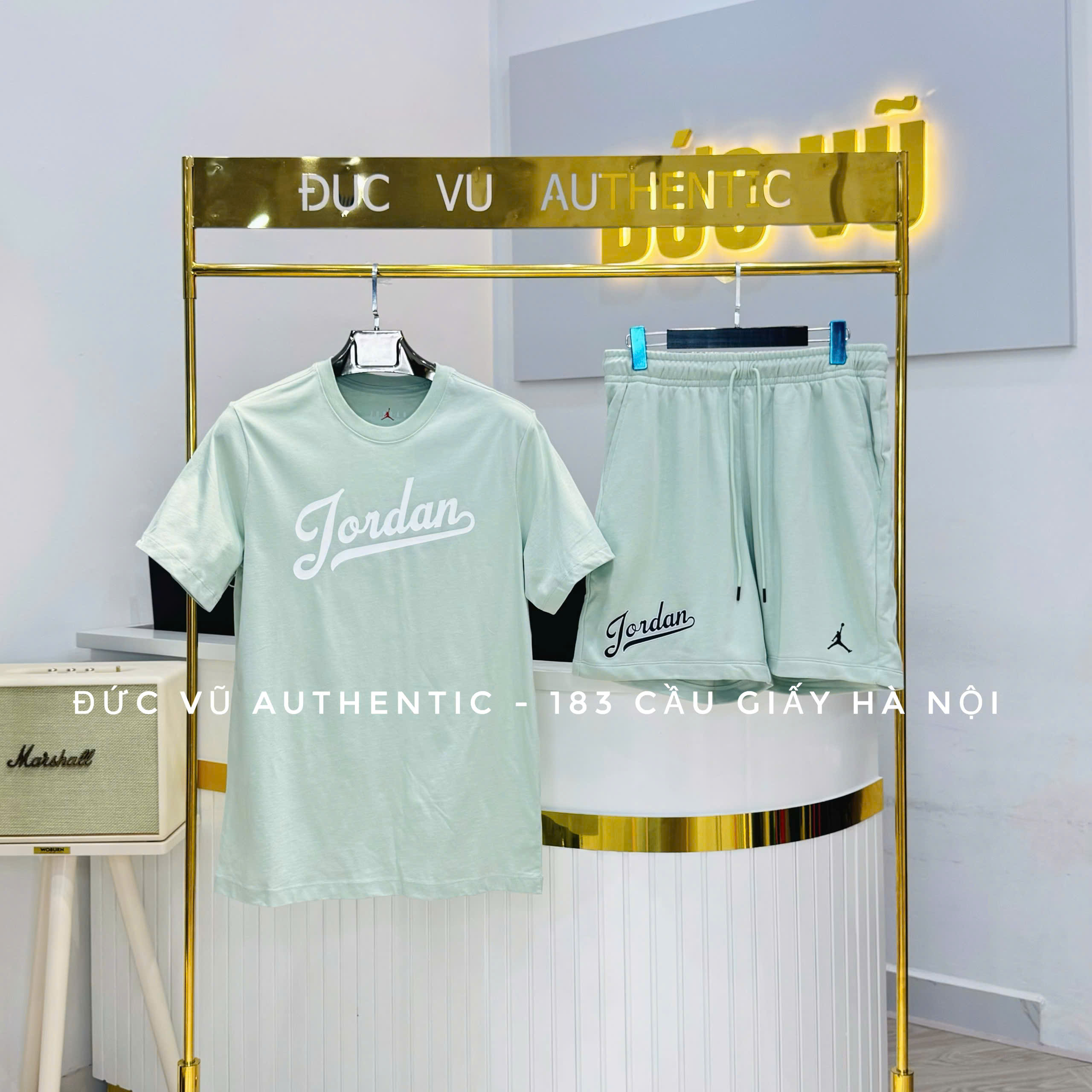 Bộ đồ Jordan Mint Pastel – Áo thun & quần short