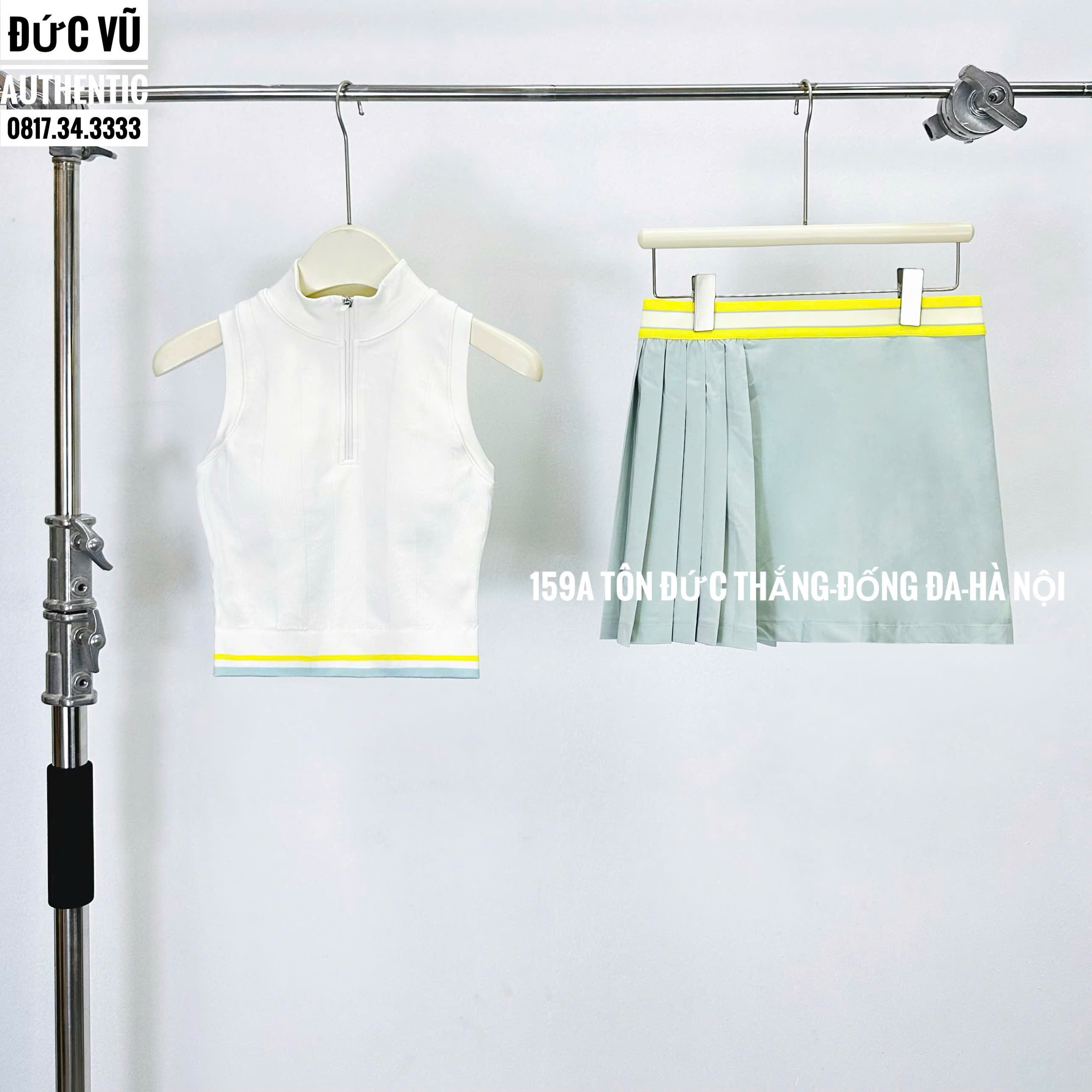 Set Váy Tennis Bé Gái Trắng Ghi – Năng Động & Thời Trang Hè