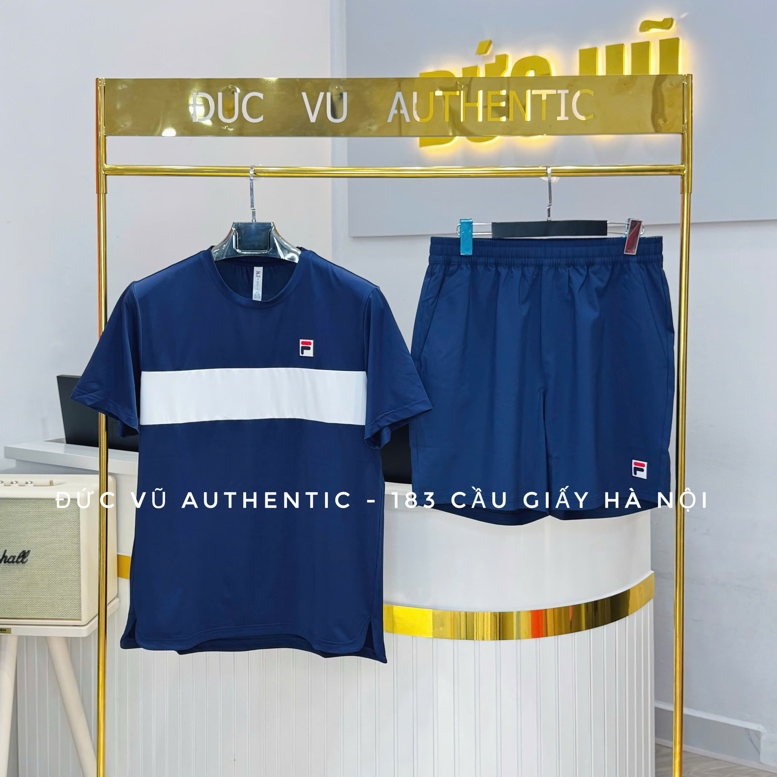 thể thao nam Fila navy phối trắng basic