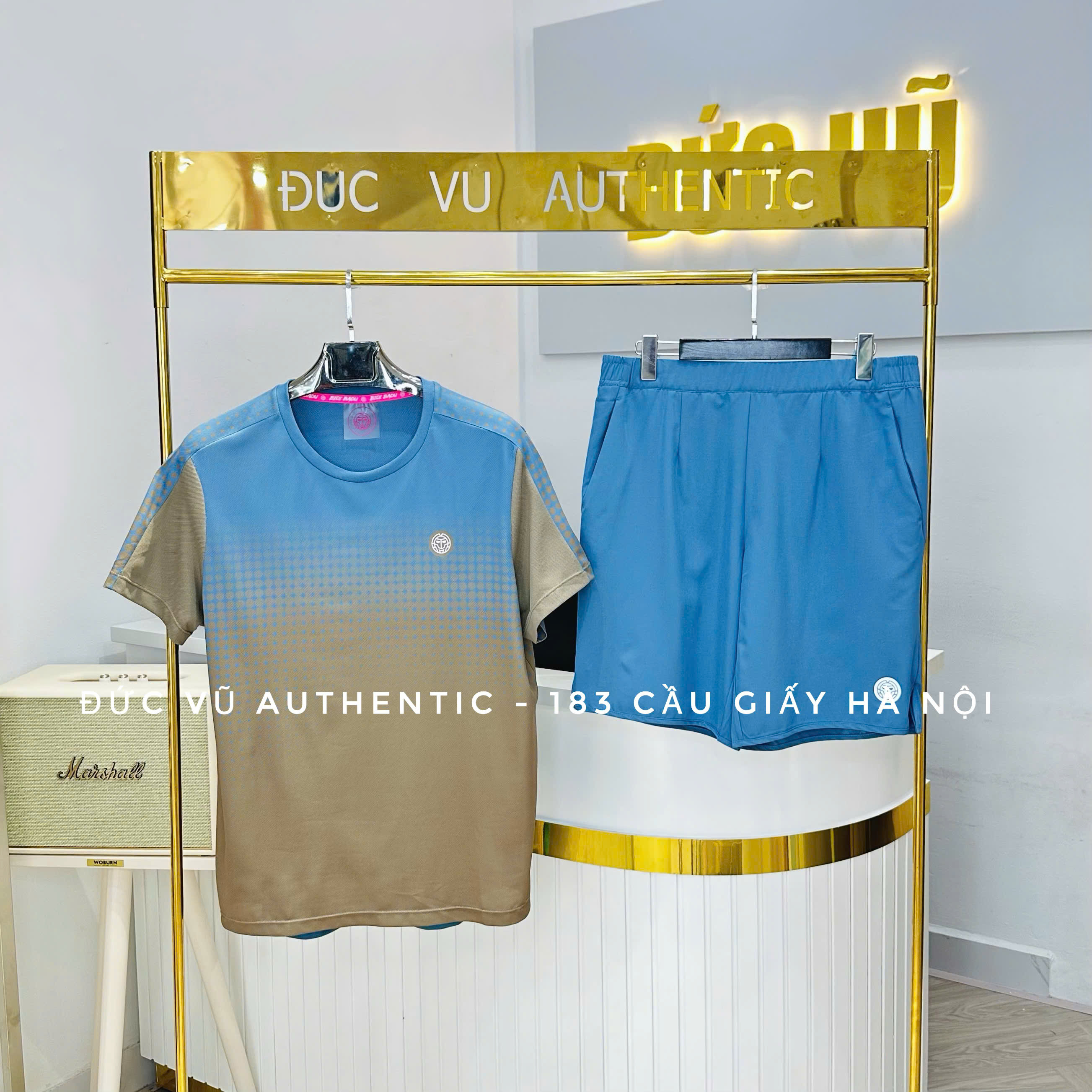 Bộ thể thao nam Bidi Badu phối màu xanh nâu ombre