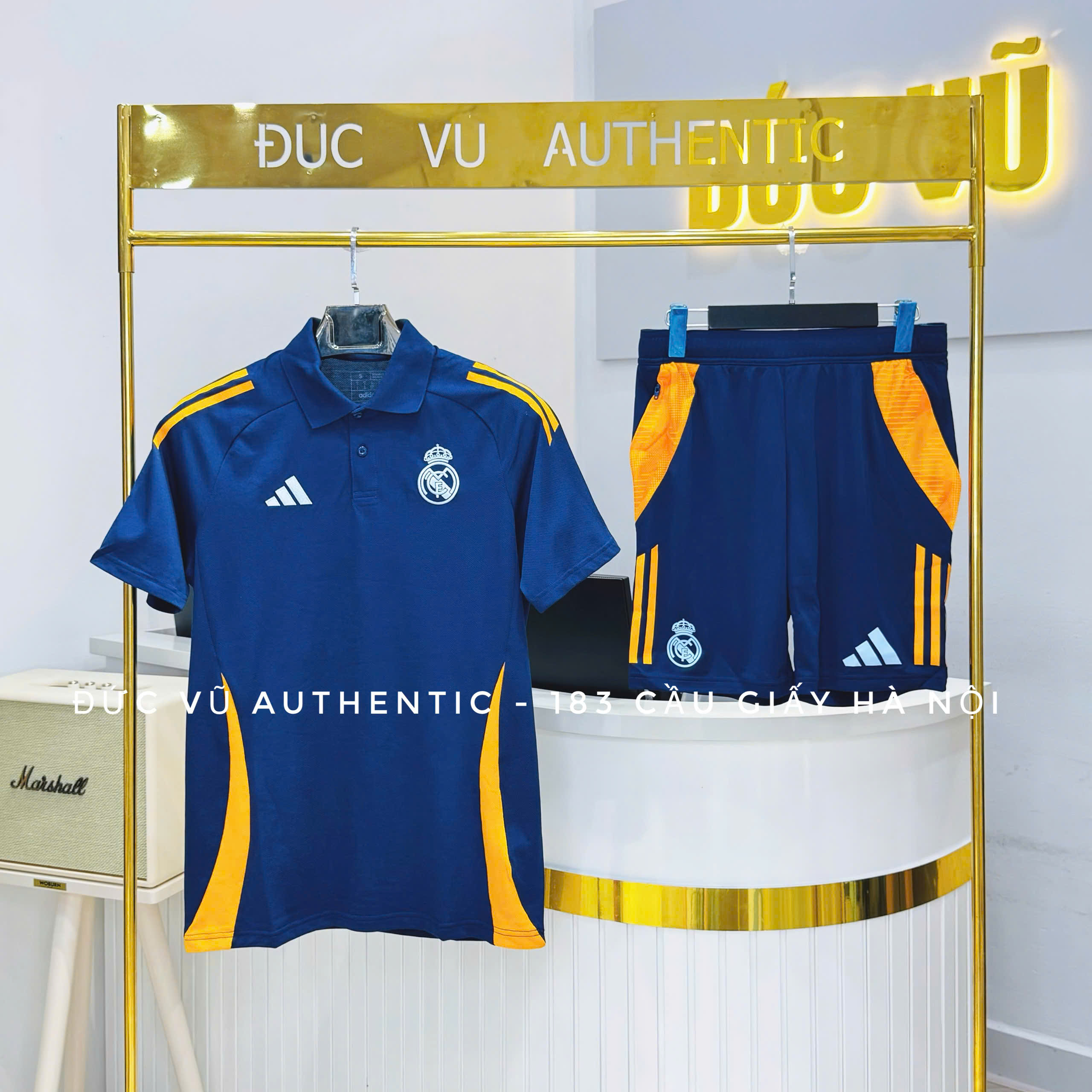 thể thao Real Madrid Training 2024 xanh navy phối cam