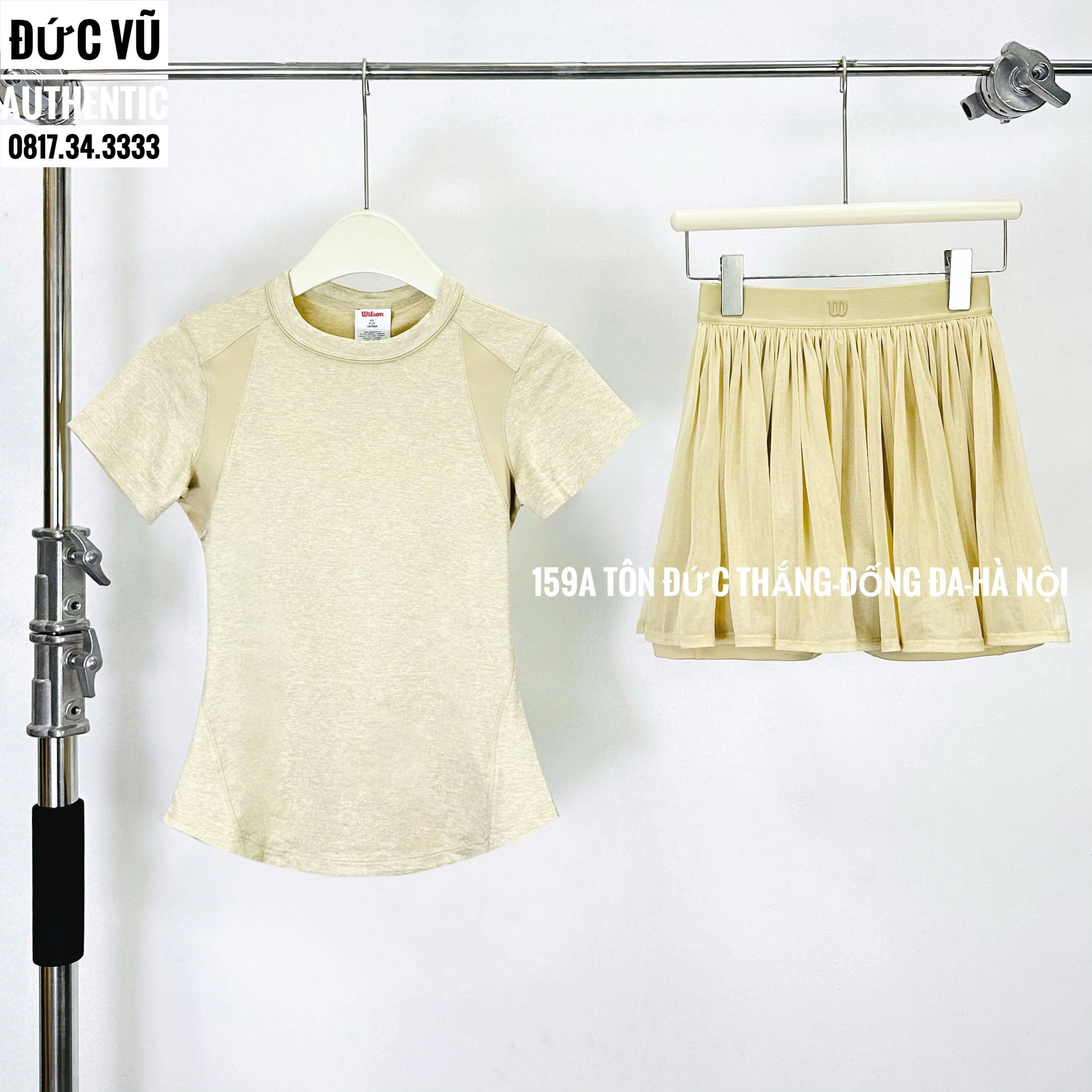 Set thể thao nữ màu kem basic Wilson