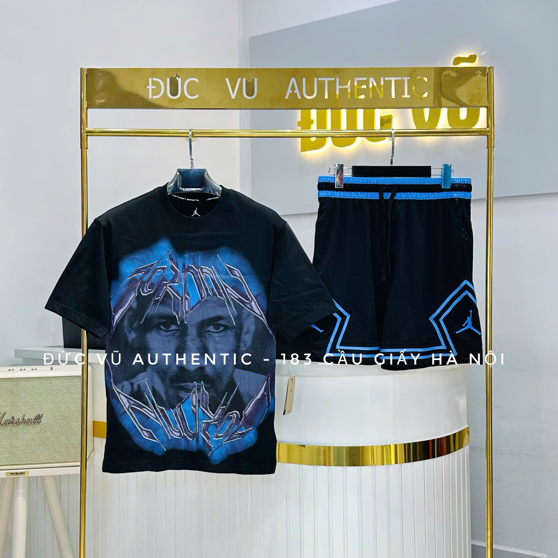 Bộ Jordan x Travis Scott “Utopia” – Đen Xanh Dương Neon