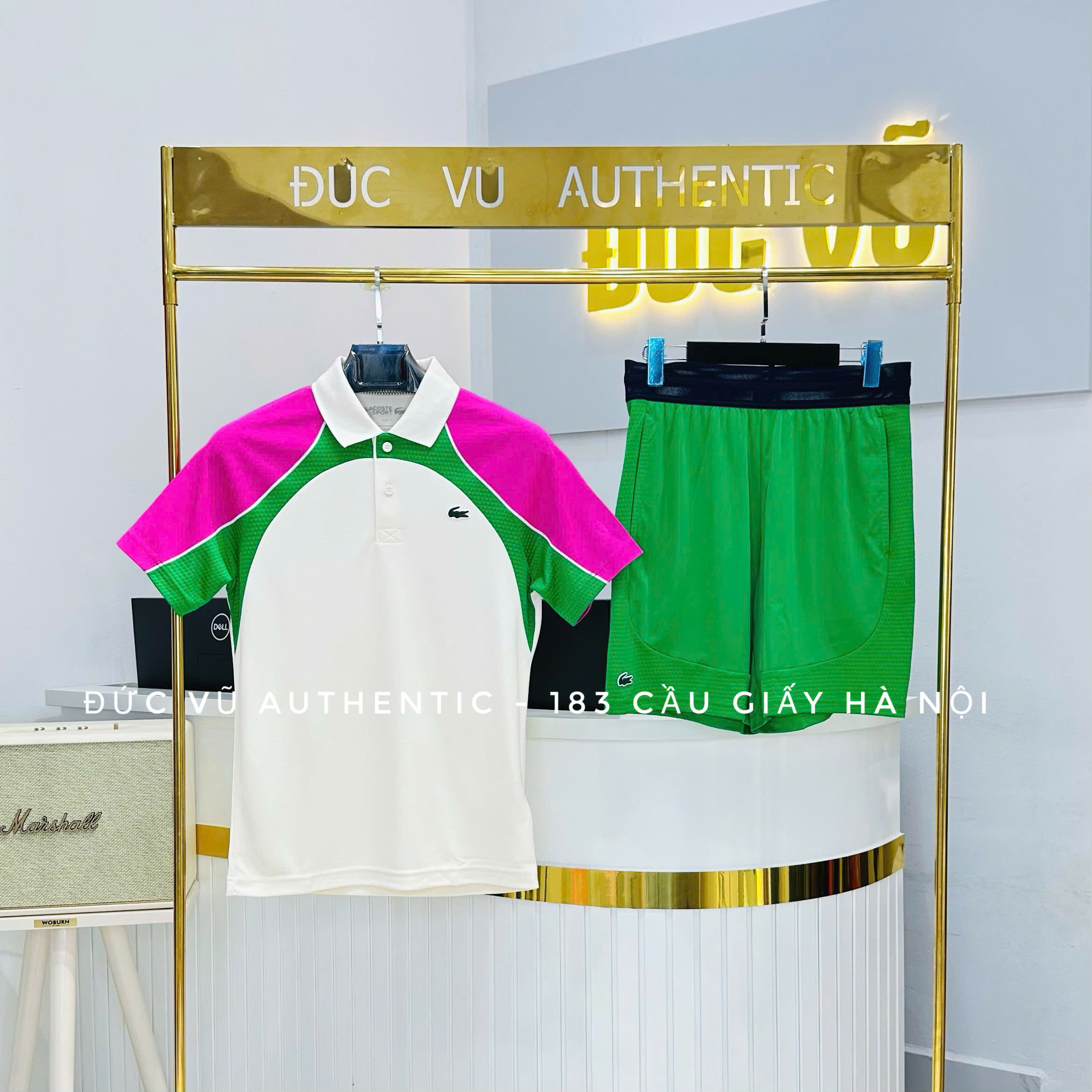 Polo Tennis Lacoste Nam Công Nghệ Ultra Dry Họa Tiết Phối Màu