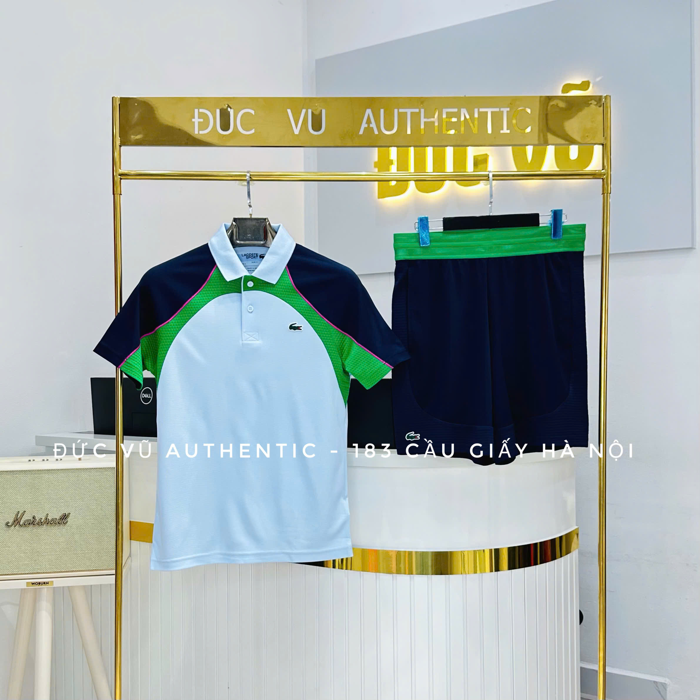 Polo Tennis Lacoste Nam Công Nghệ Ultra Dry Họa Tiết Phối Màu