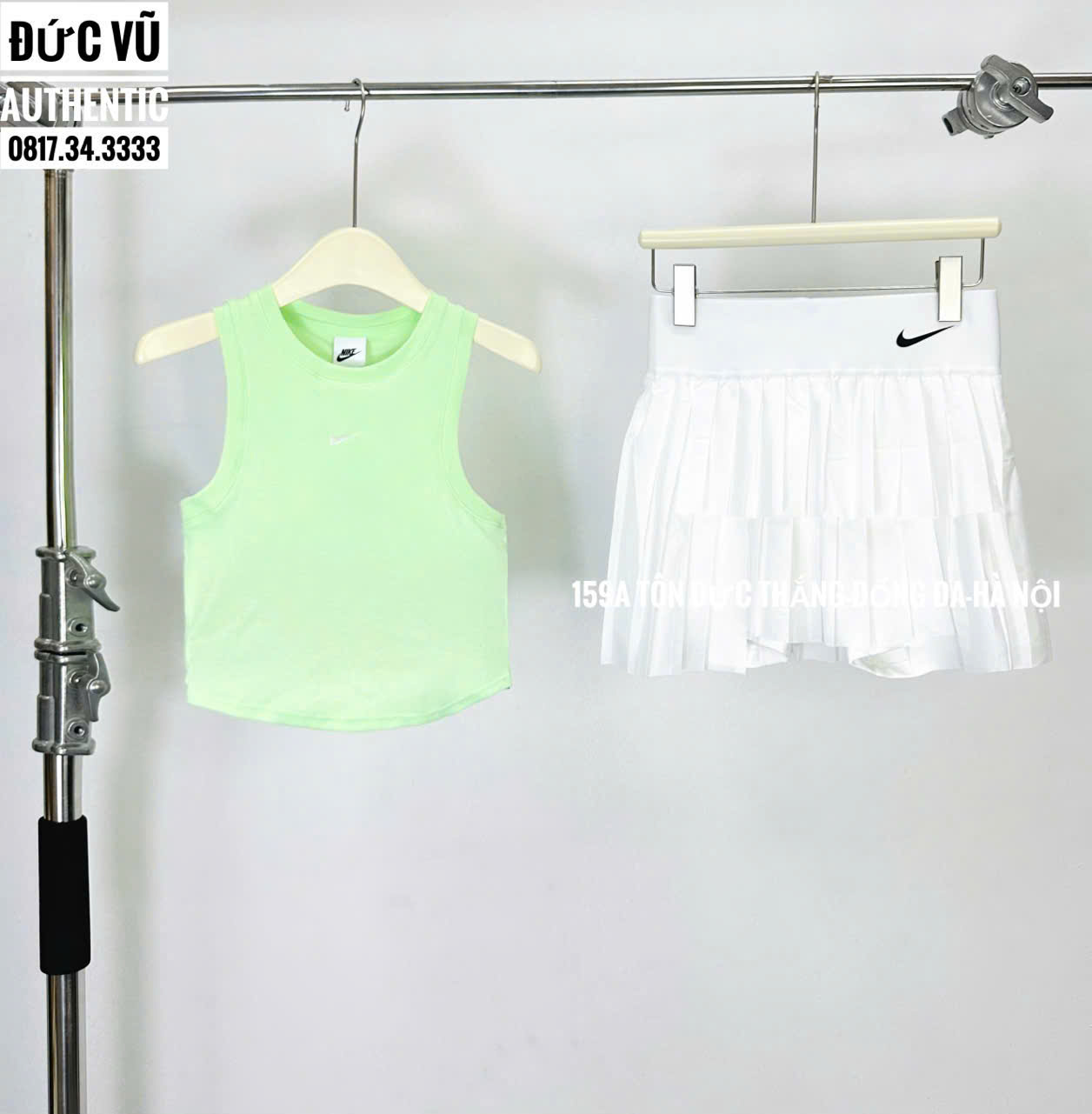 Bộ Đồ Thể Thao Nữ Nike Tank Top và Váy Tennis Xếp Ly