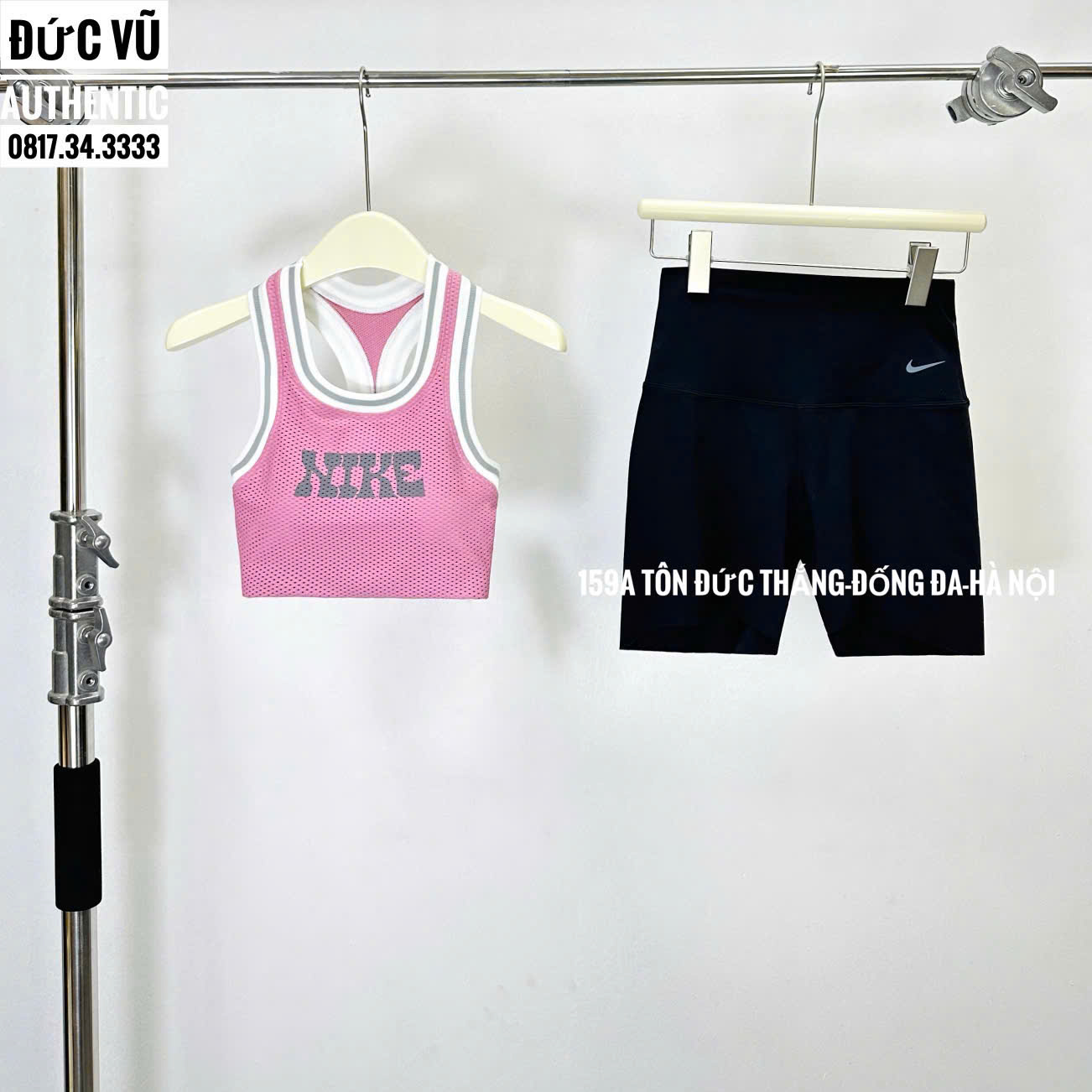 Bộ Đồ Thể Thao Nữ Nike Mesh Racerback Bra và Quần Biker Shorts