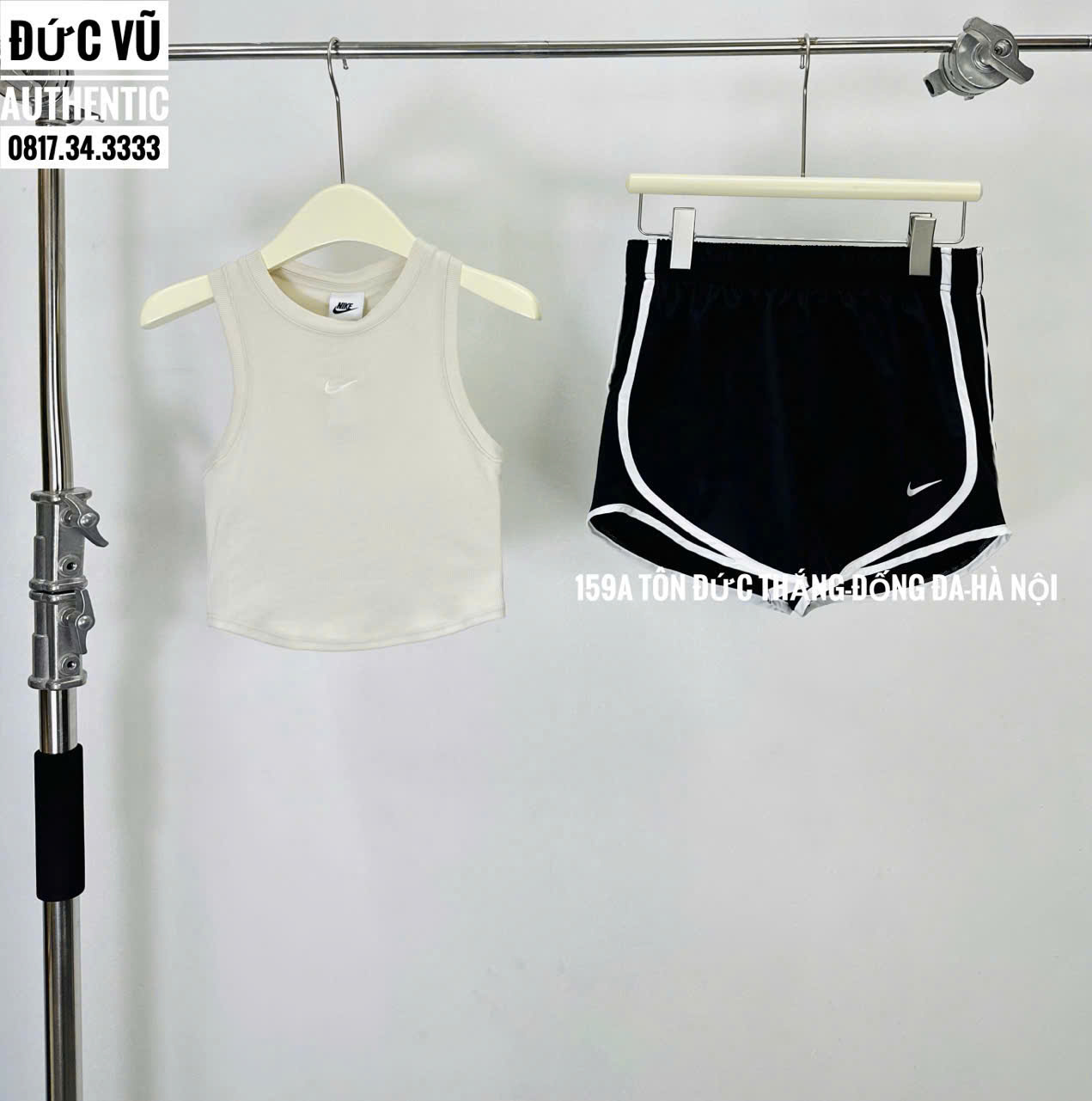 Bộ Đồ Thể Thao Nữ Nike Tank Top và Quần Shorts Bo Viền