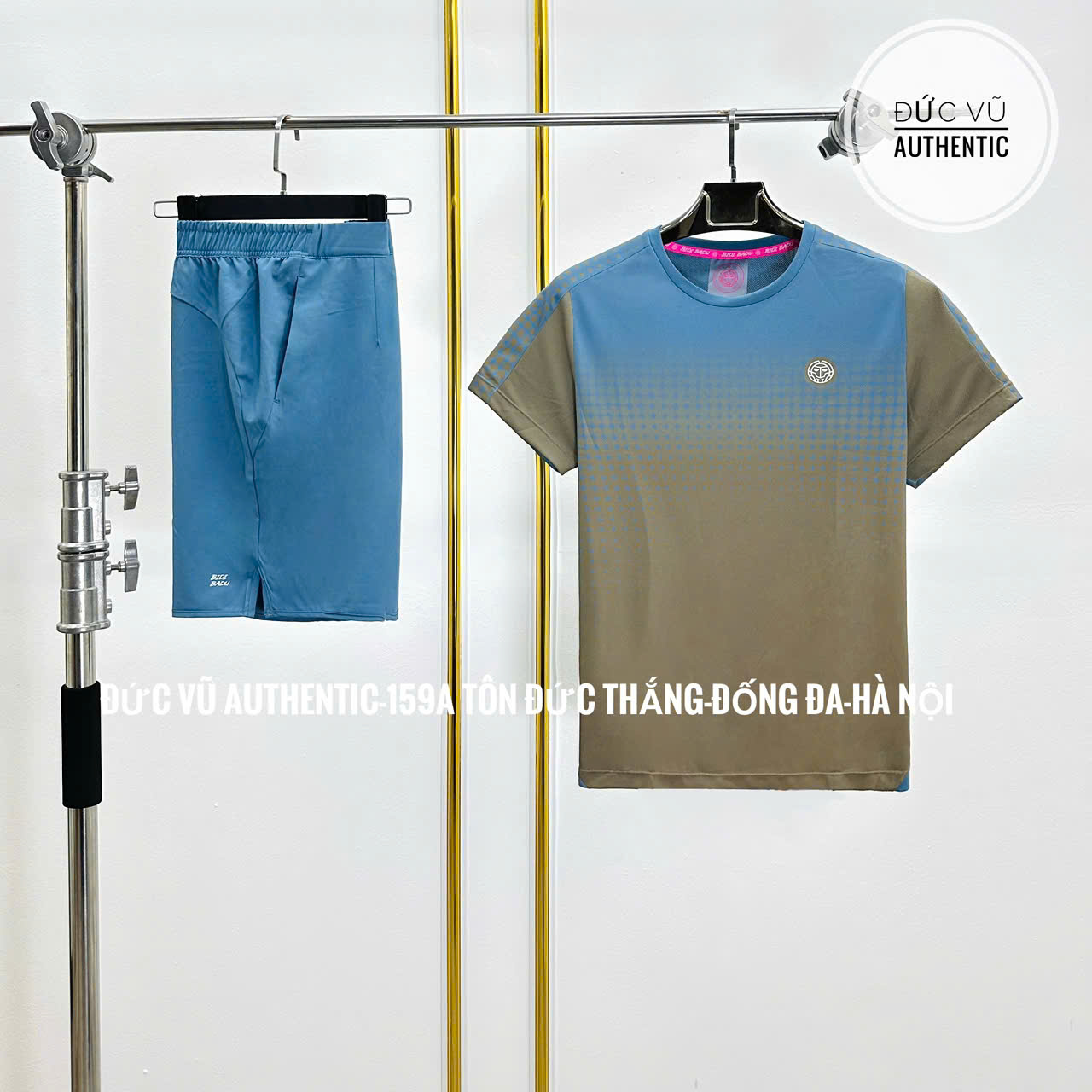 Bộ thể thao nam Bidi Badu phối màu xanh nâu ombre