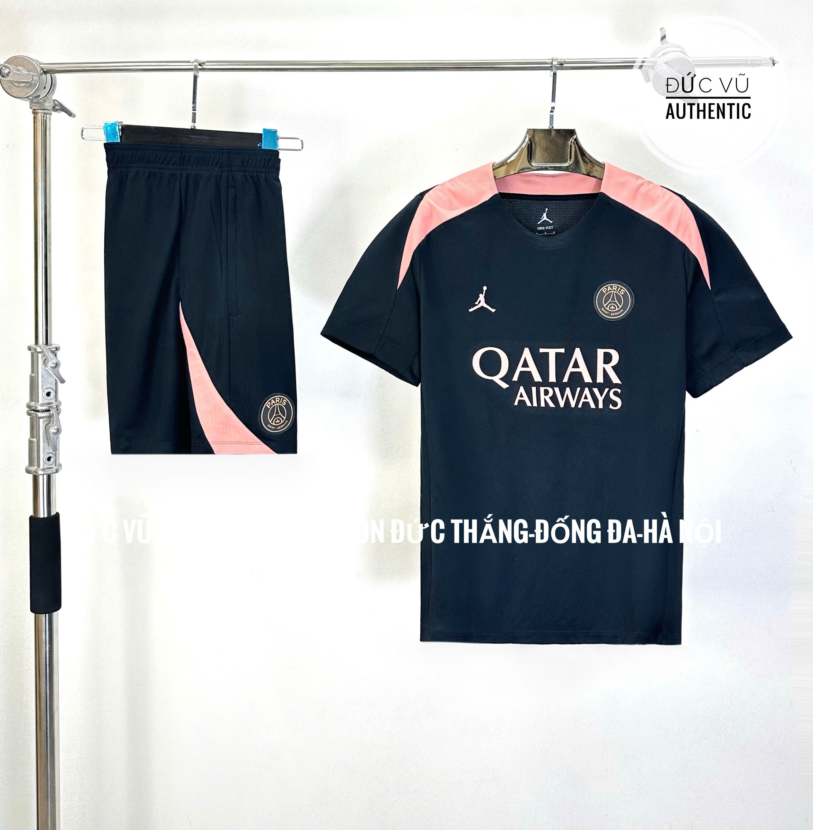 Set thể thao PSG x Jordan 2024 – Đen phối hồng pastel
