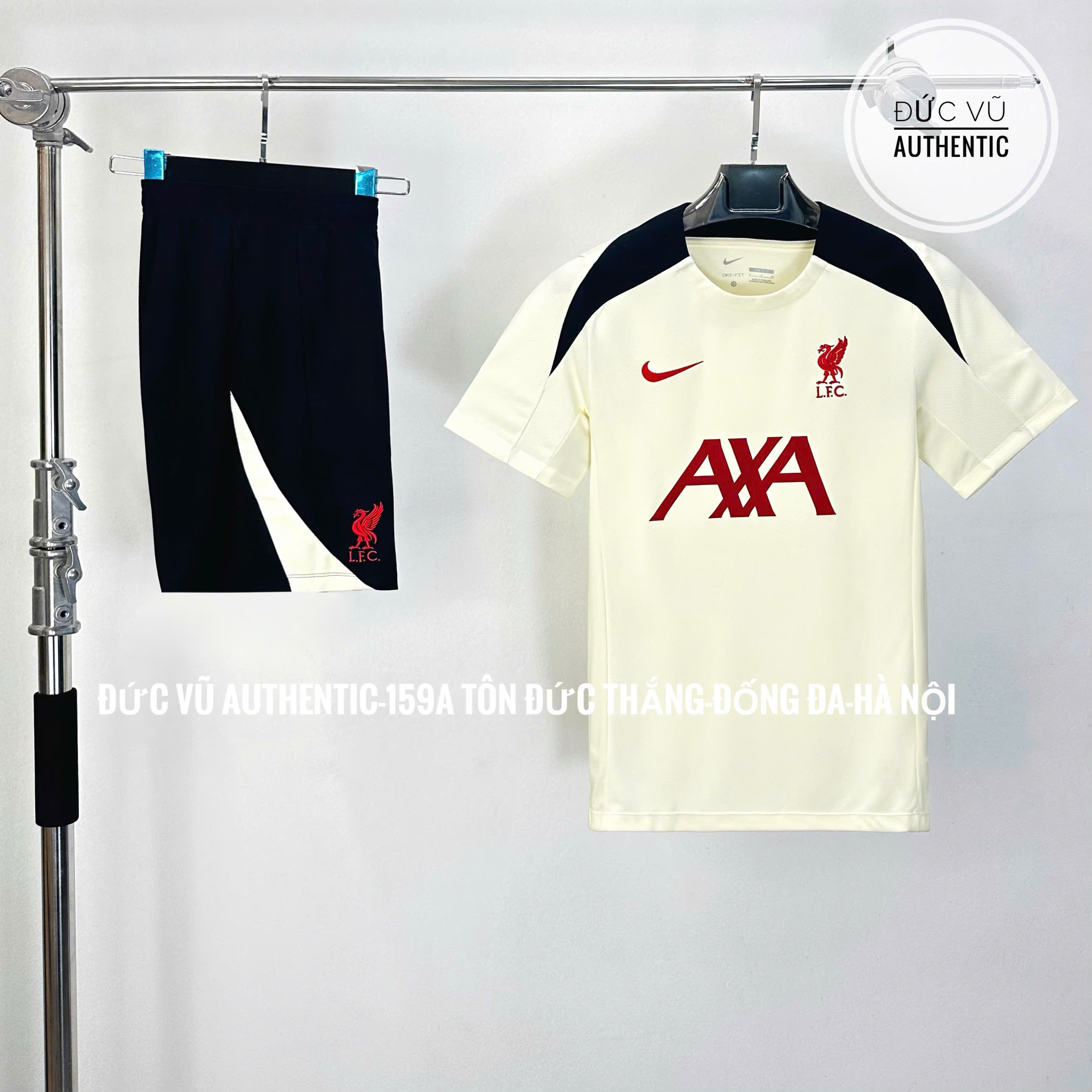 Set thể thao Liverpool x Nike training 2024 – Trắng kem phối đen
