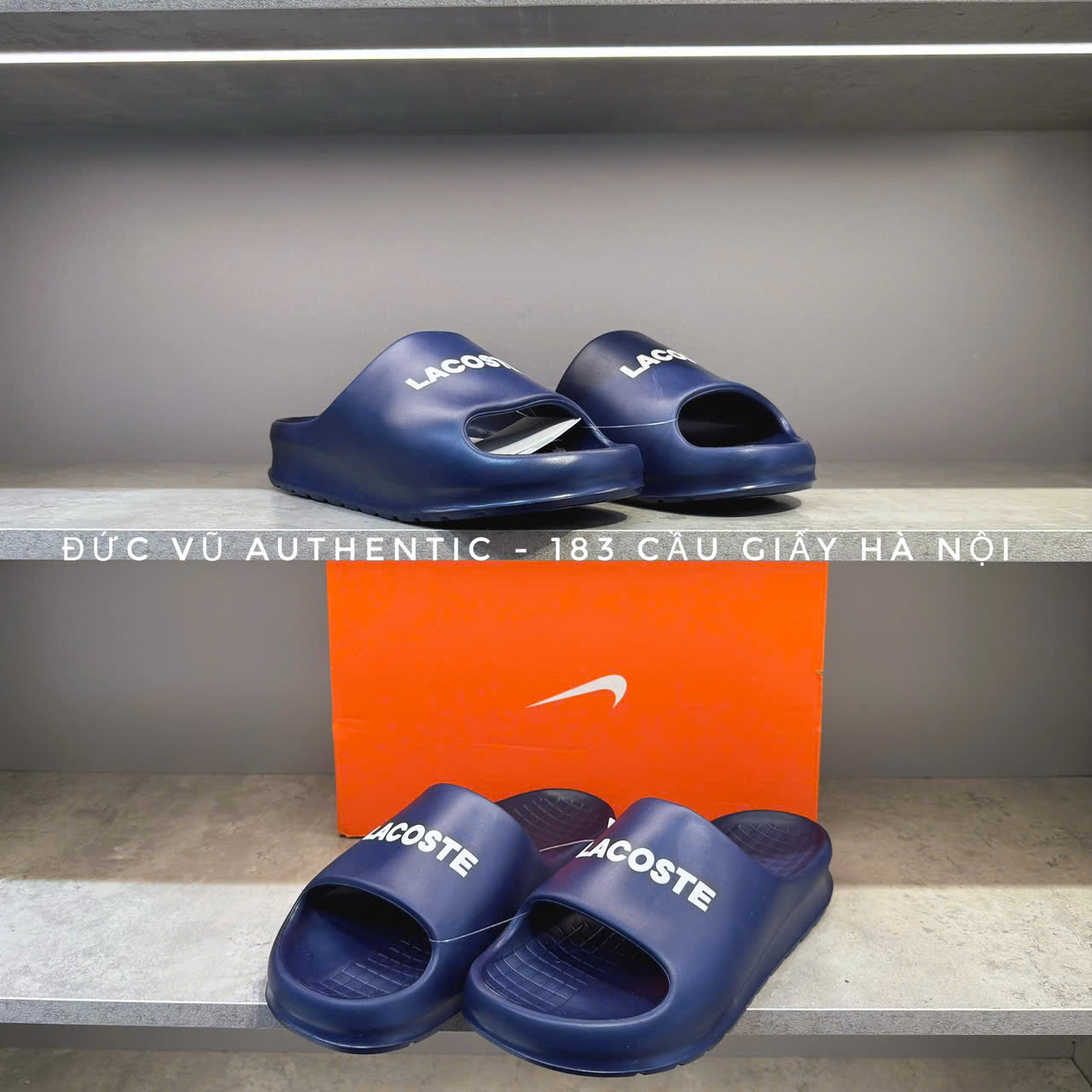 Dép Nam Lacoste Men's Serve Slide 2.0 48CMA0020 092 Màu Xanh