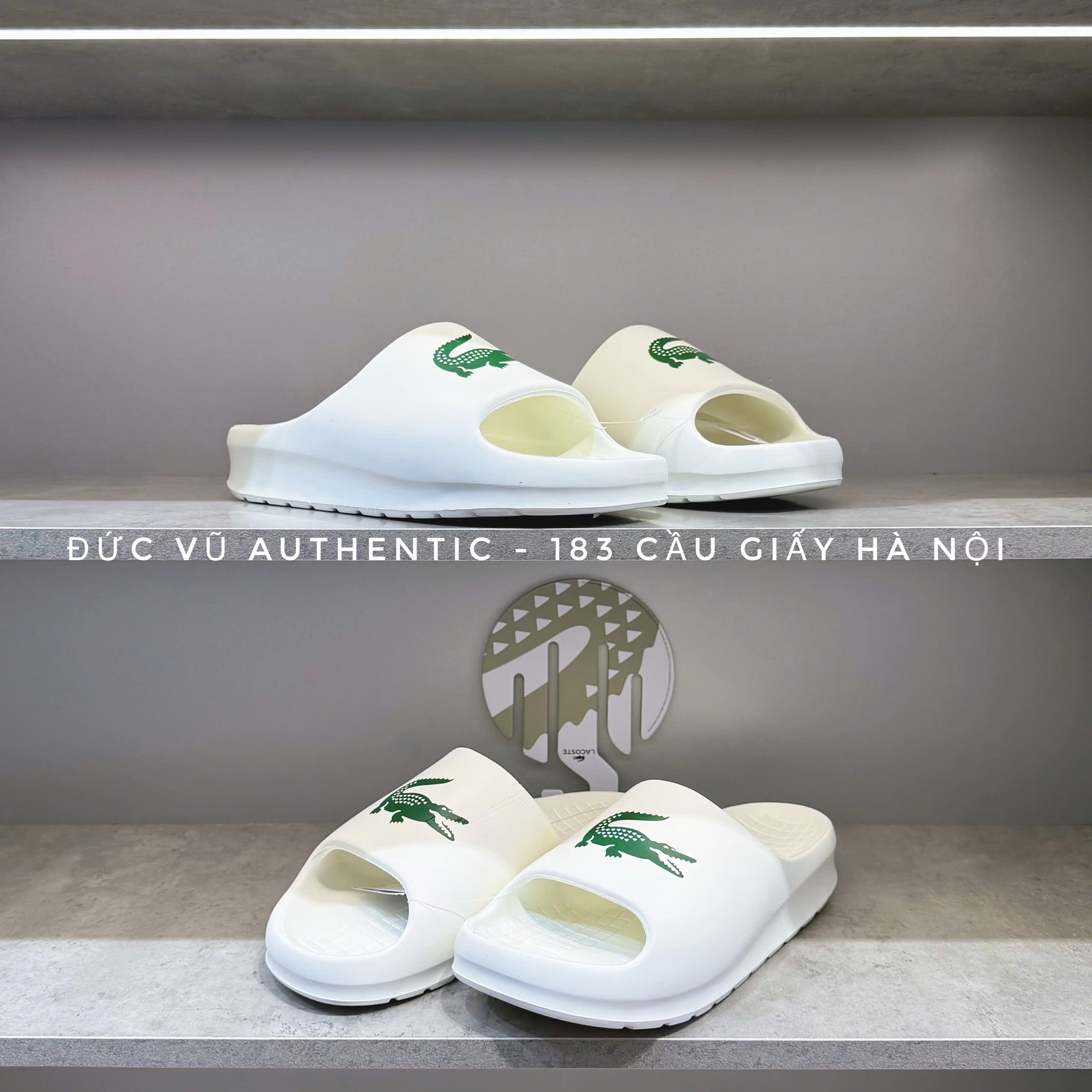 Dép Nam Lacoste Serve Slide 2.0 746CMA00321Y5 Màu Trắng