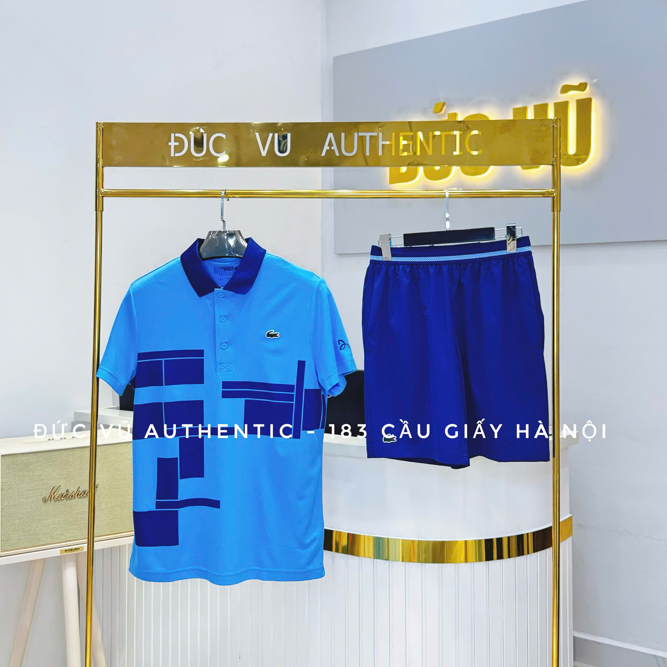 Bộ Polo Nam Lacoste Regular Fit Tennis x Novak Djokovic Fan DH2568 IDE Màu Xanh Blue