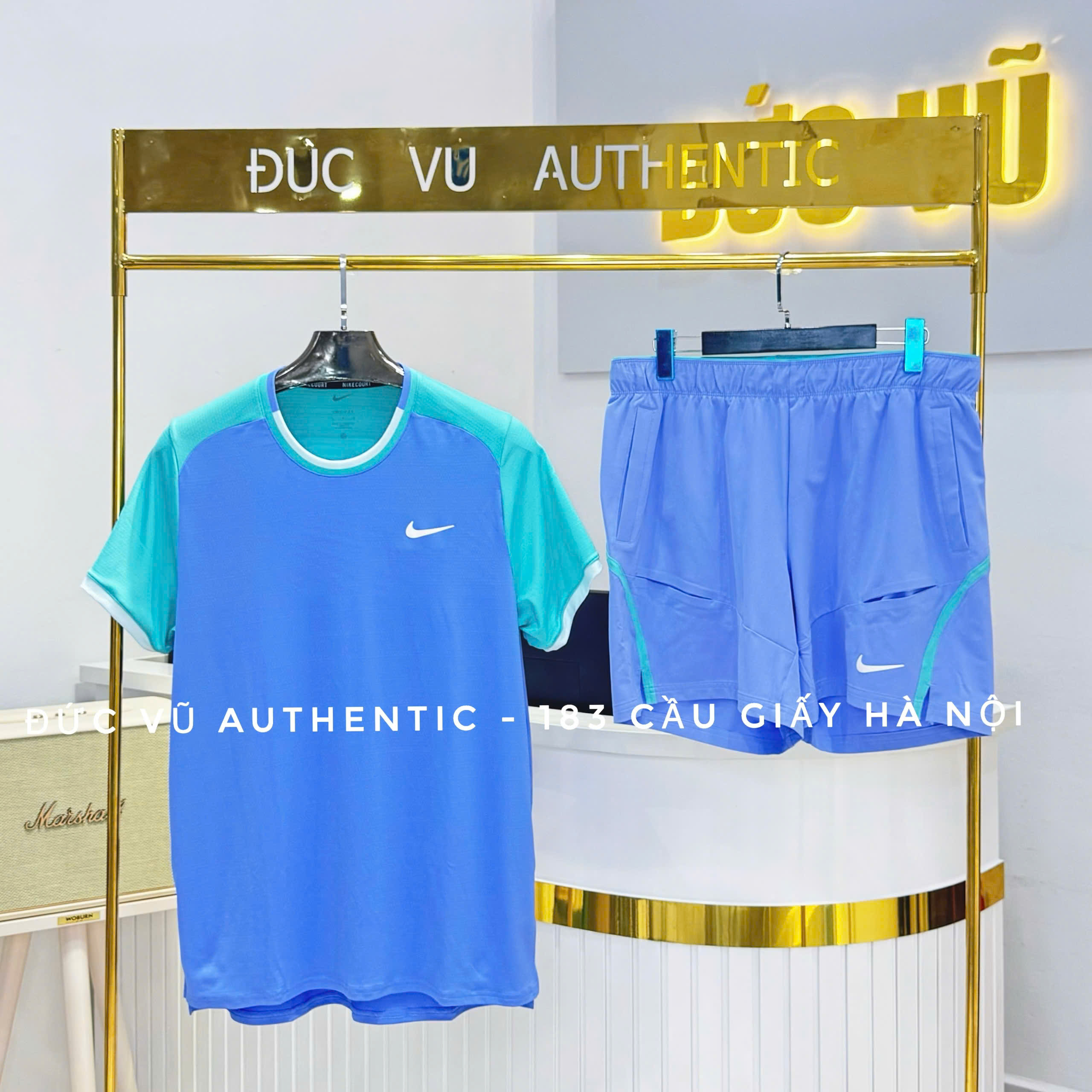 Bộ Quần Áo Thể Thao Nike Chính Hãng Màu Xanh - Nike Court Dri Fit - FD5320-494/FD5337-494