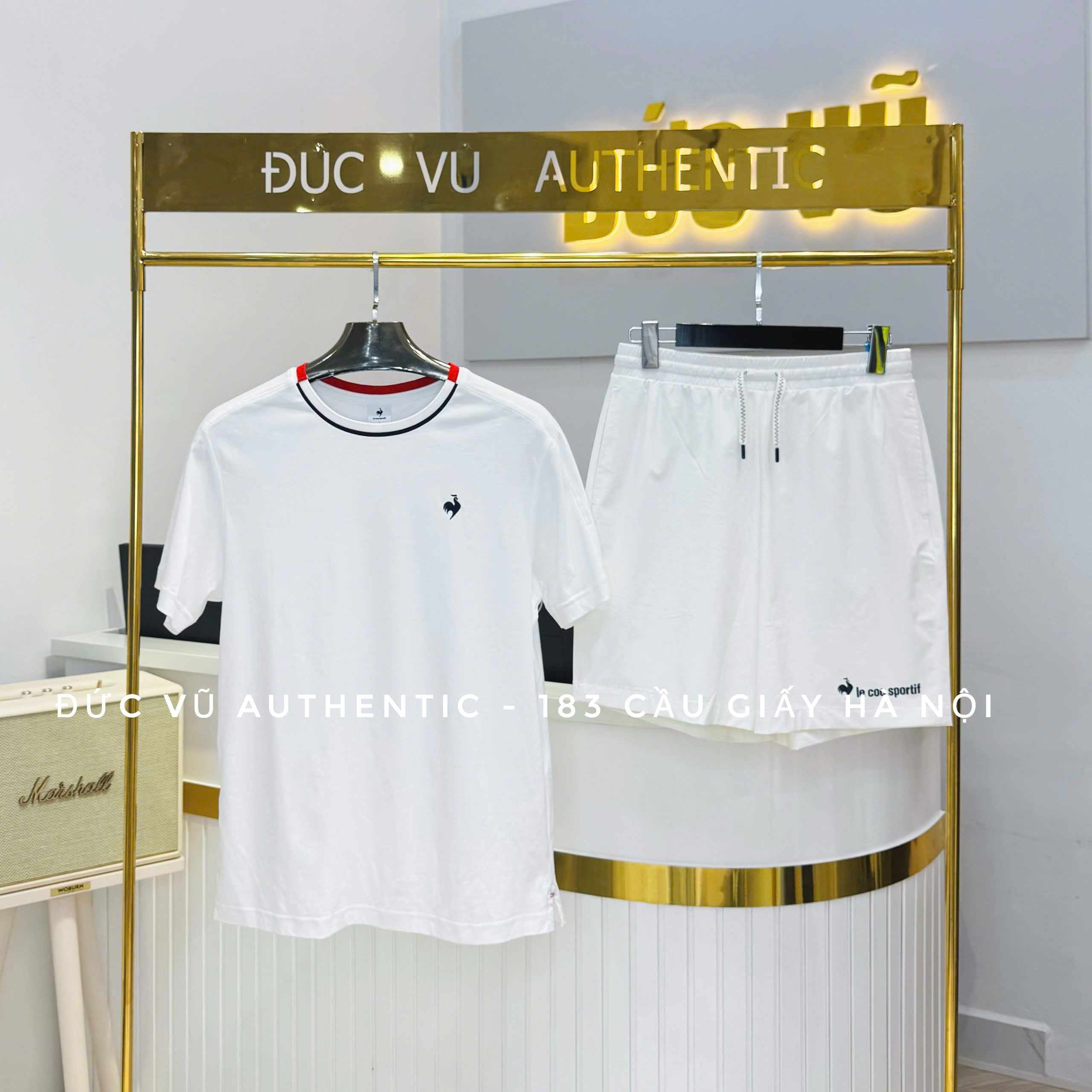 Bộ đồ thể thao nam Le Coq Sportif "Heritage Club" trắng