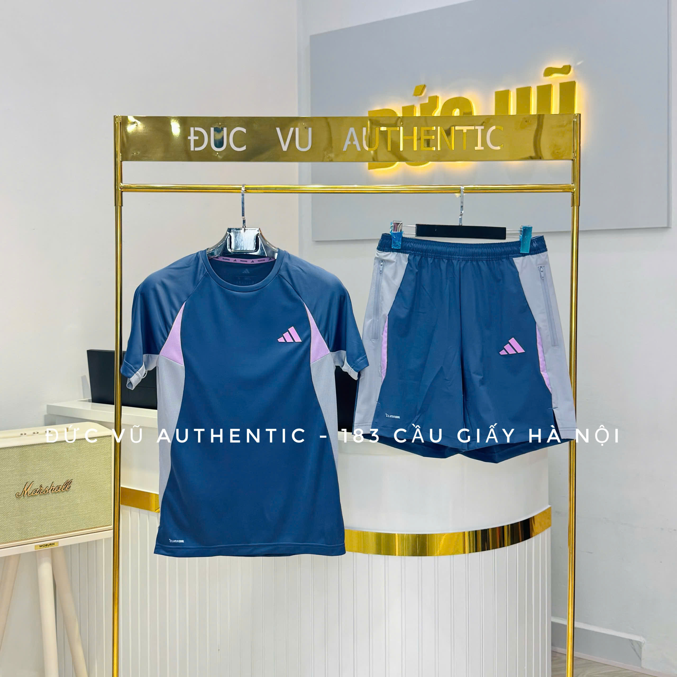 Bộ Thể Thao Nam Adidas Tech Apparel Colorblock Poly Climacool Preloved Ink Màu Xanh Đậm - 191263