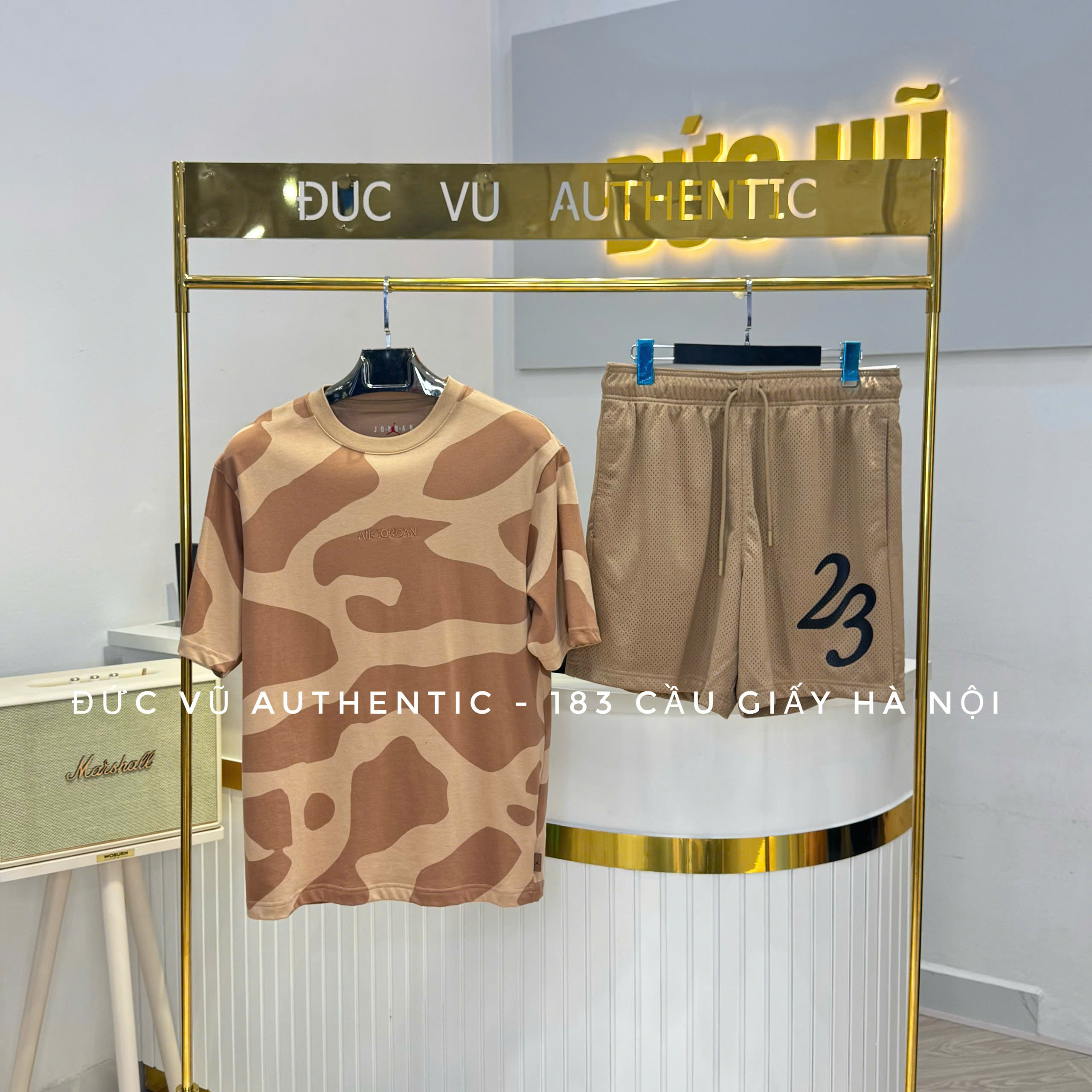 Set thể thao nam Jordan camo nâu