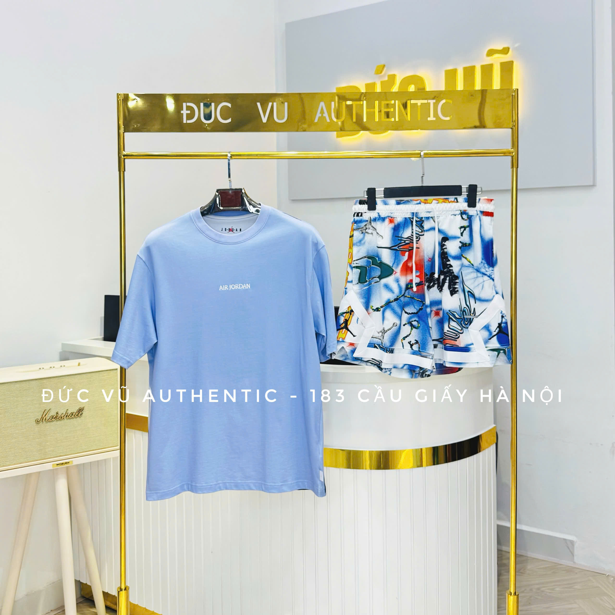 Set Jordan Paris Style – Áo thun huyền thoại & Quần short graffiti thể thao