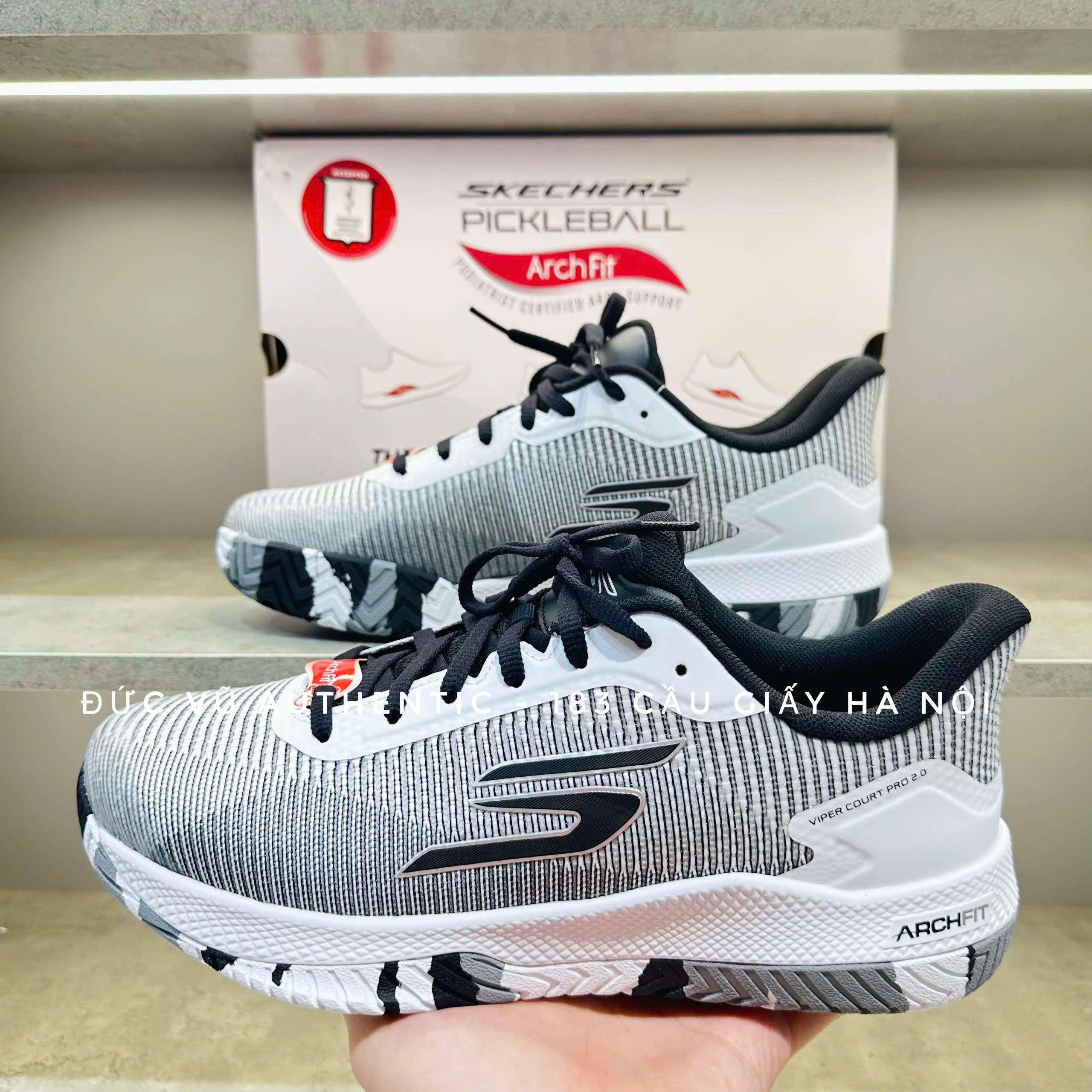 Giày thể thao Skechers Viper Court Pro 2.0 White Black