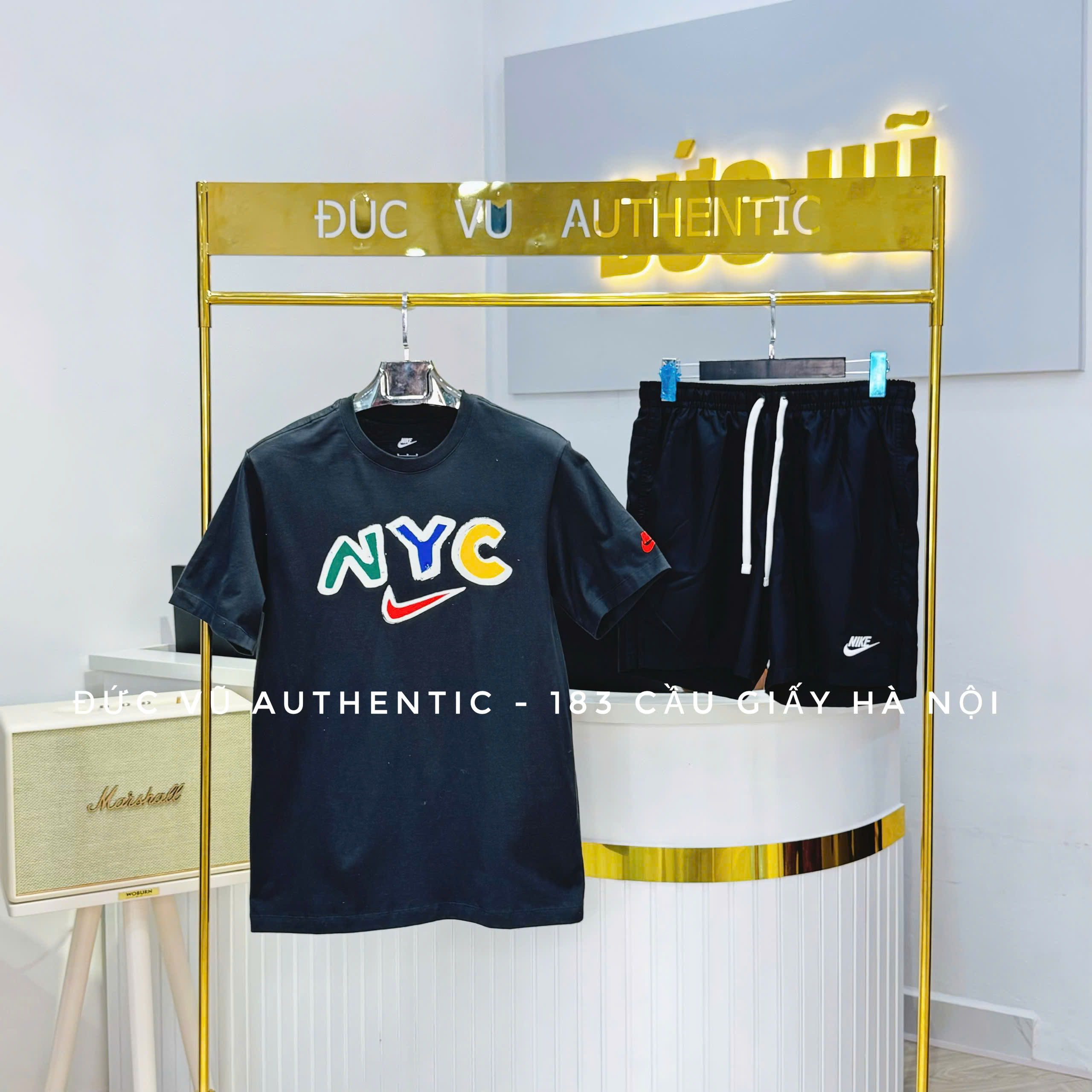 Set Nike NYC Black – Áo thun NYC đen & Quần short thể thao Nike basic