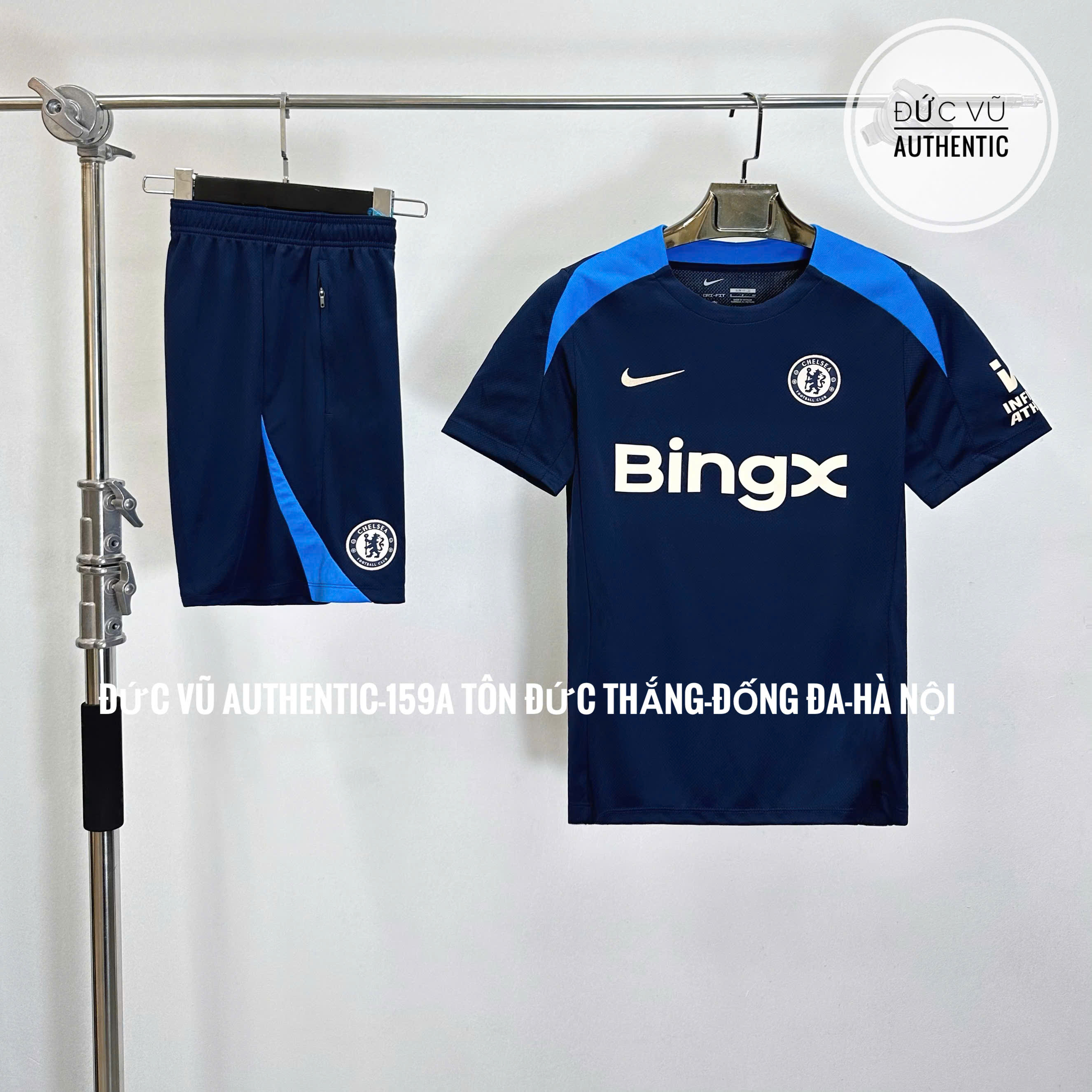 Set thể thao Chelsea x Nike 2024 – Xanh navy phối xanh dương