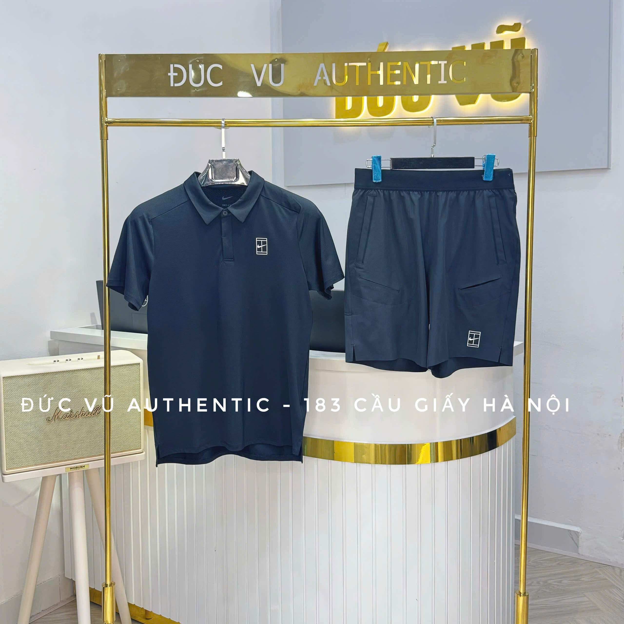 Bộ Quần Áo Thể Thao Nike Chính Hãng Màu Đen - Court Advantage - FZ6907-010/FZ9322-010