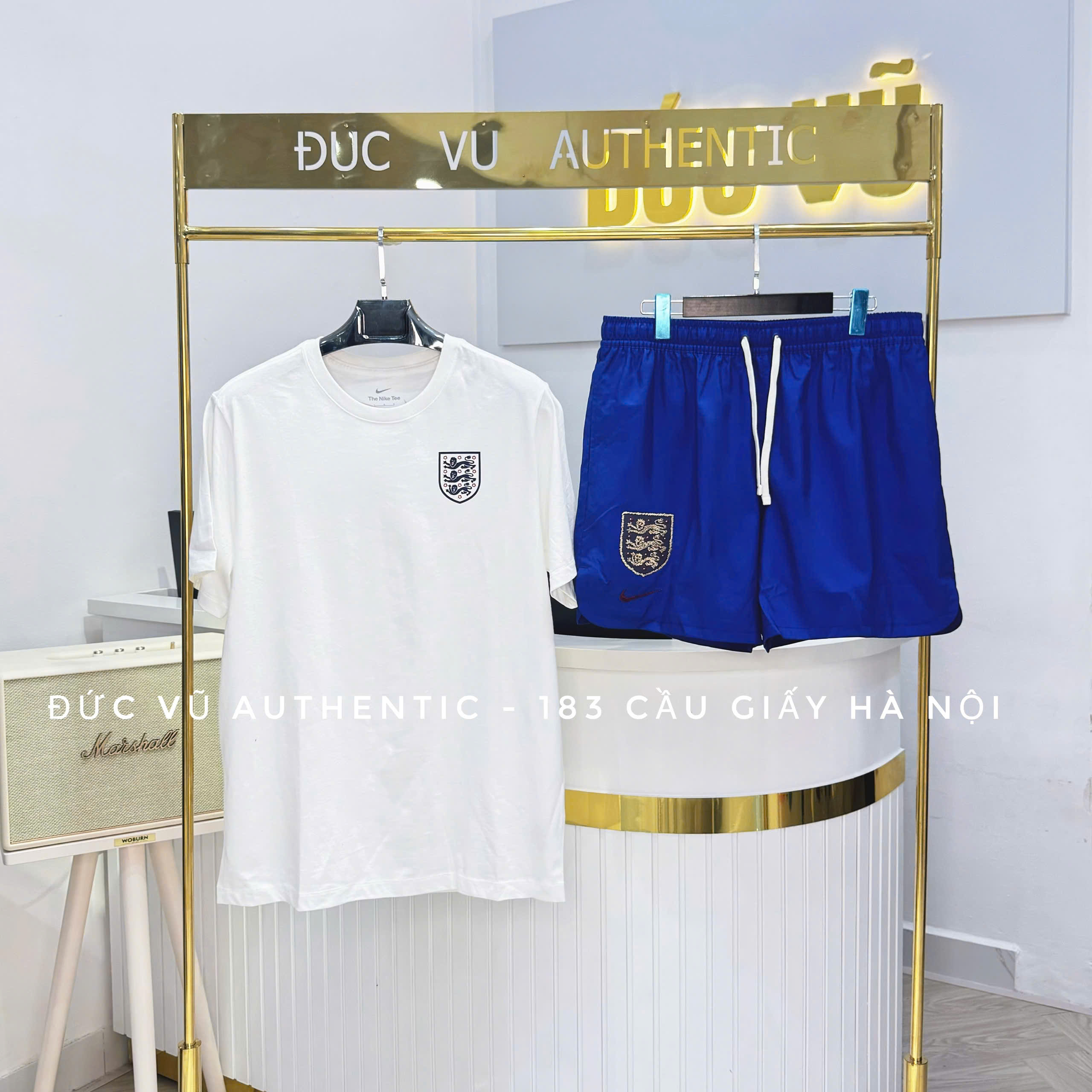 Set thể thao đội tuyển Anh 2024 – Trắng phối xanh dương