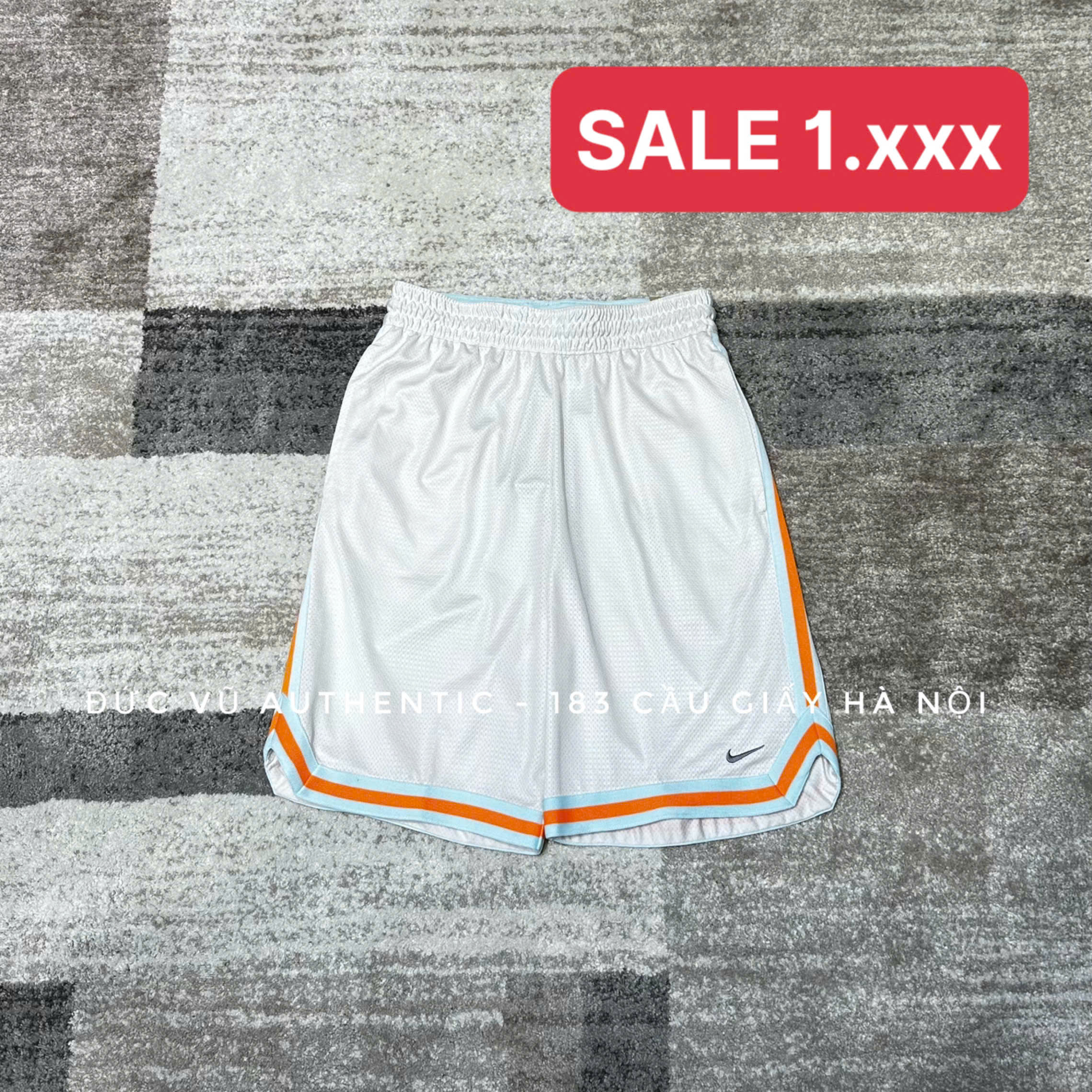 Quần short bóng rổ Nike viền cam xanh