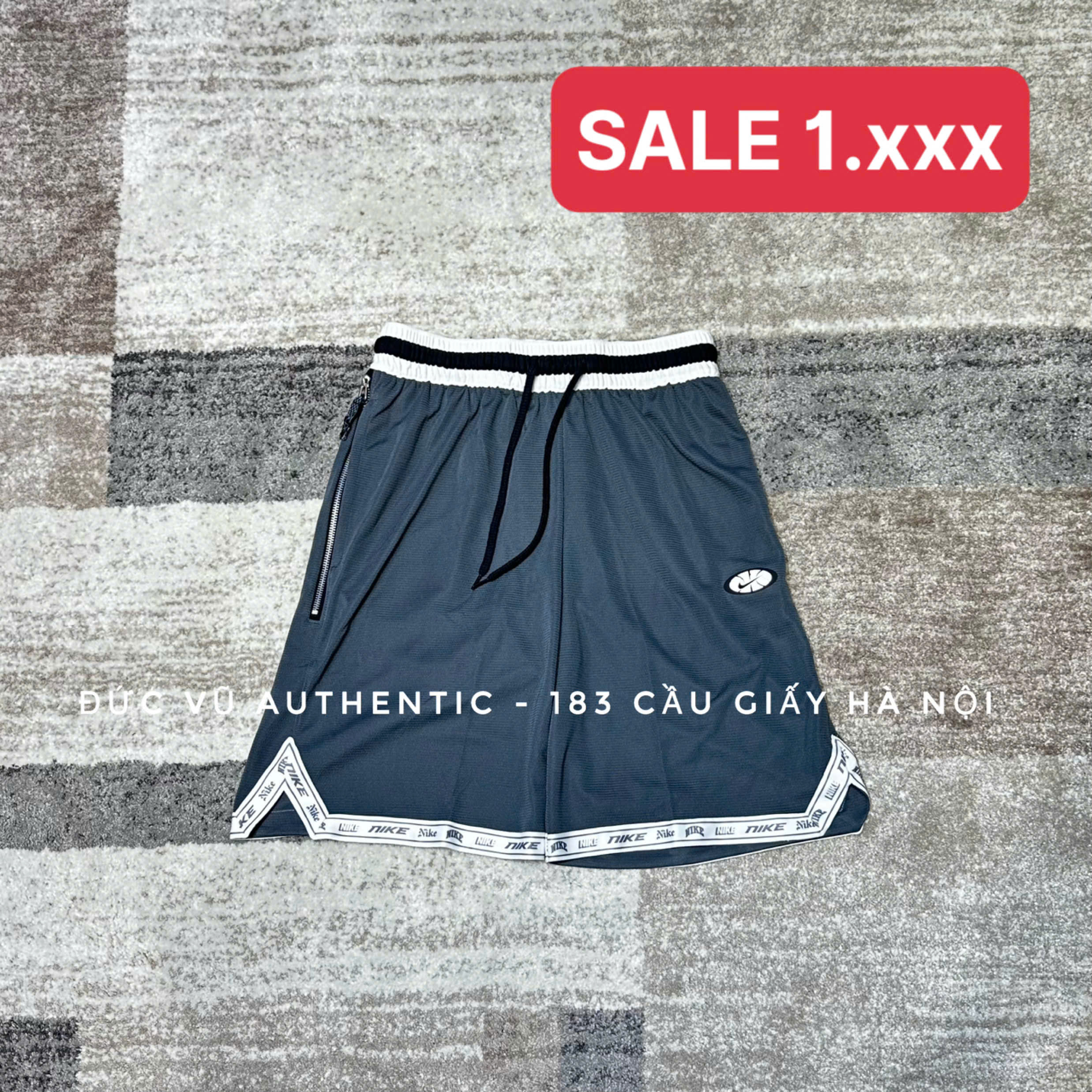 Quần short thể thao viền Nike phối bo sọc