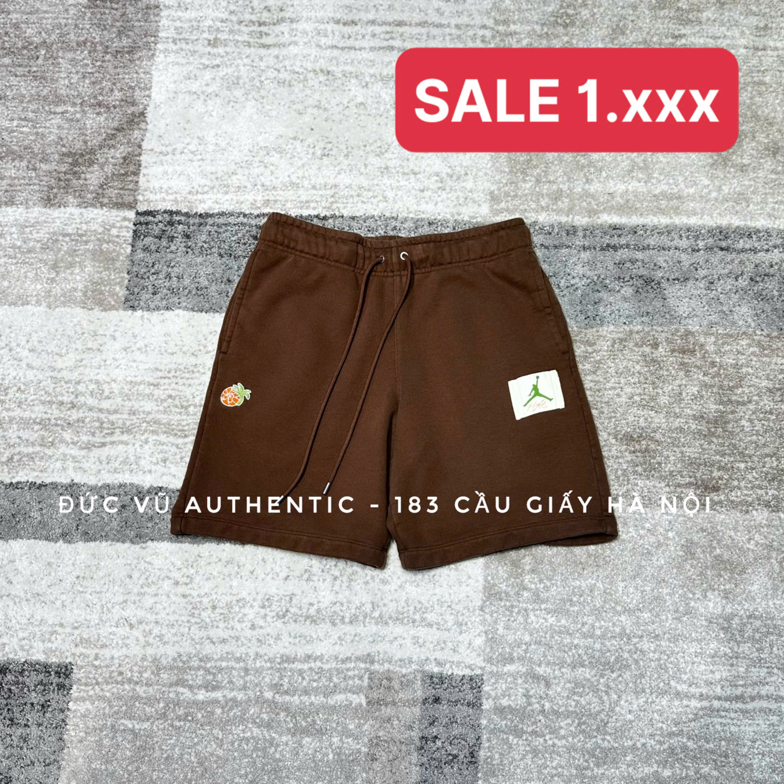 Quần short thể thao nâu Jordan Patch & Fruit