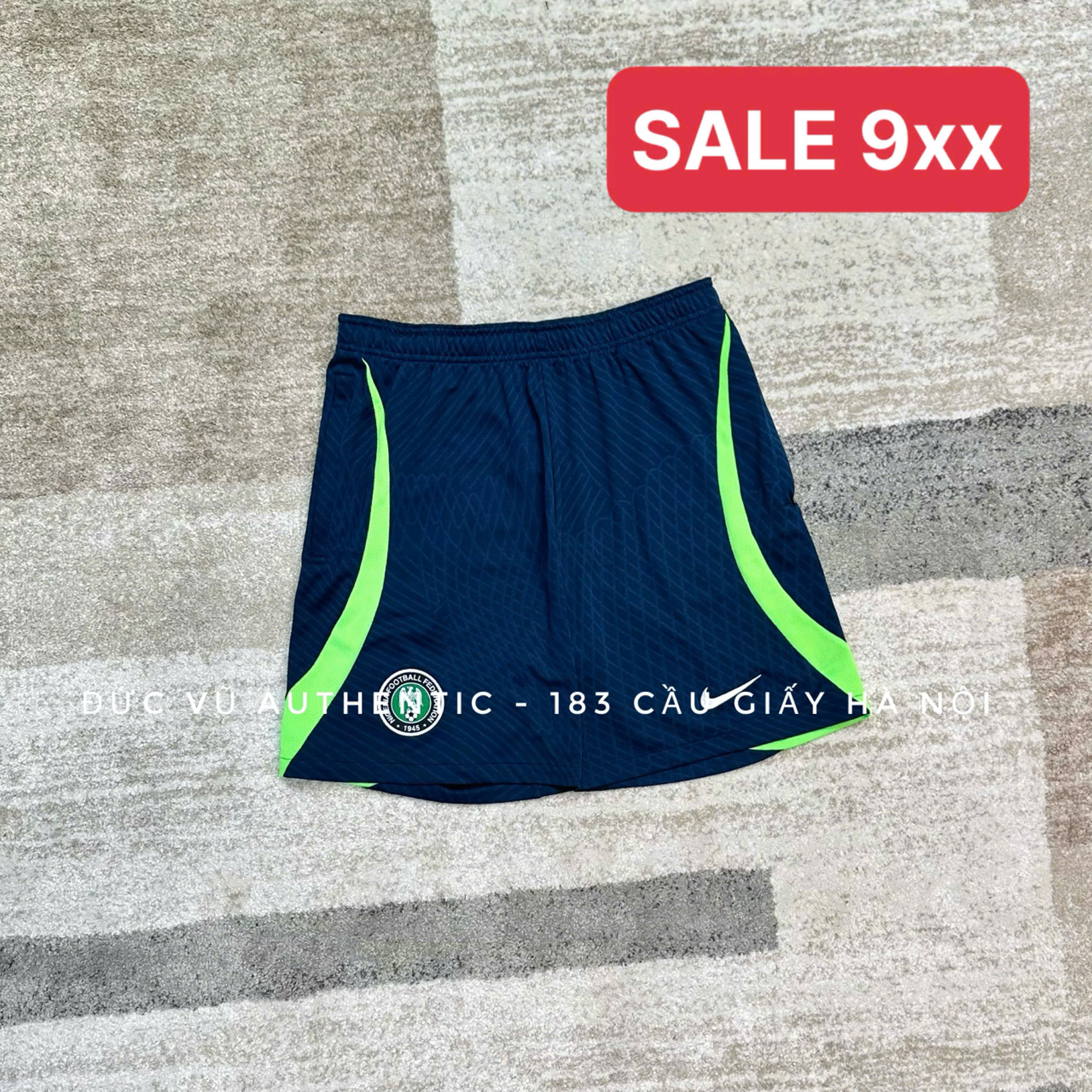 Quần Nike thi đấu Nigeria sân khách – Xanh navy phối neon