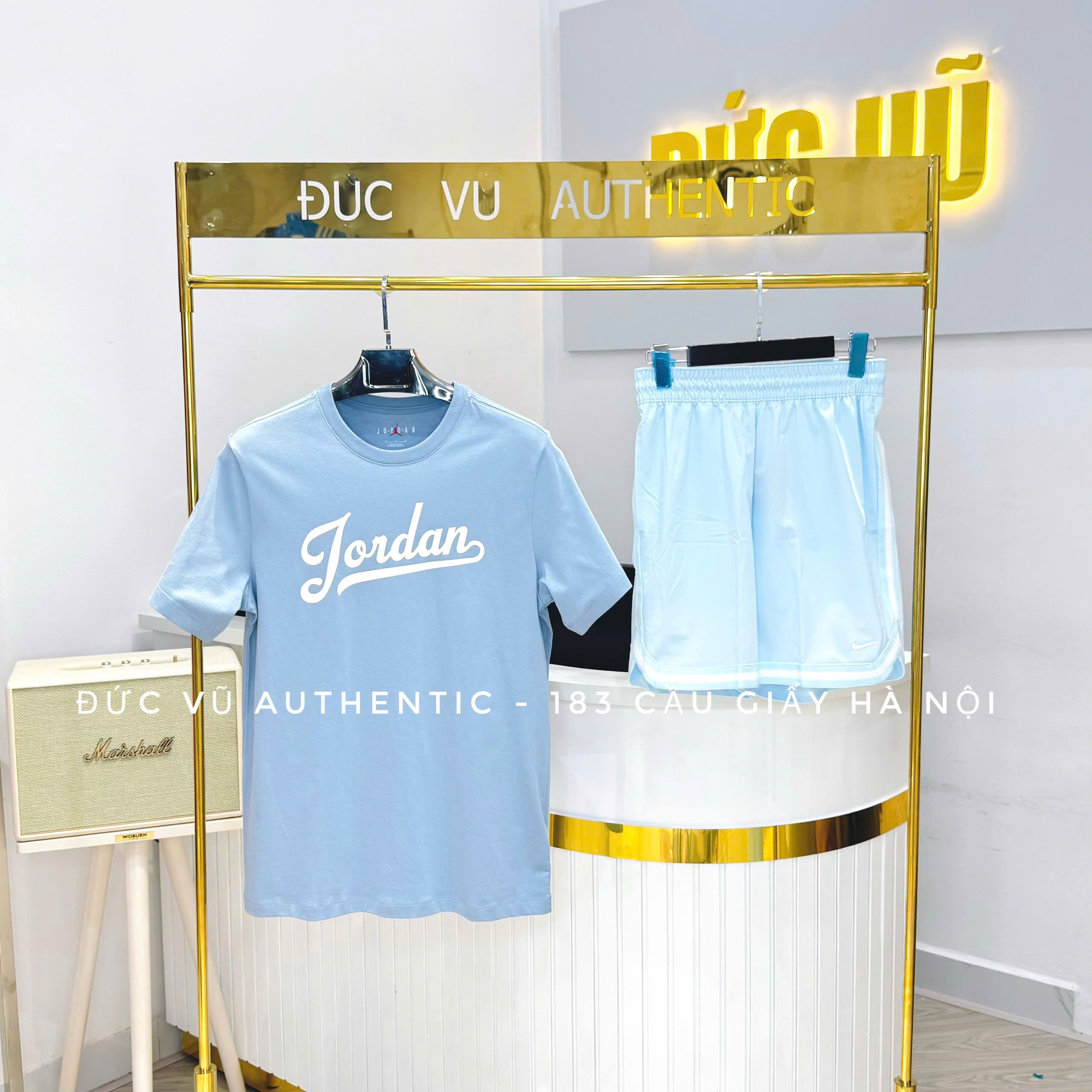 Set Jordan Baby Blue – Áo thun & quần short thể thao pastel