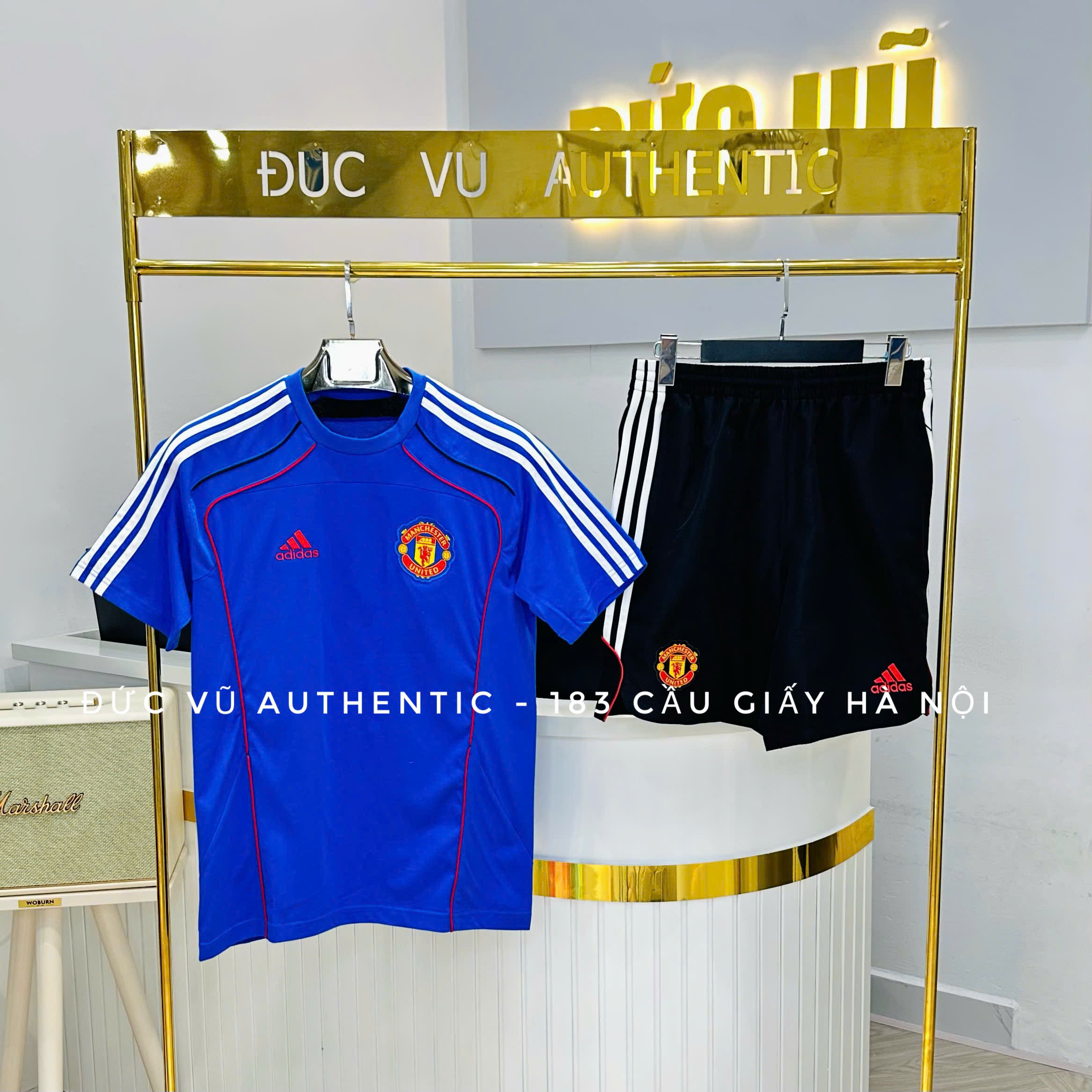 Bộ adidas Football Manchester United urban purist màu xanh