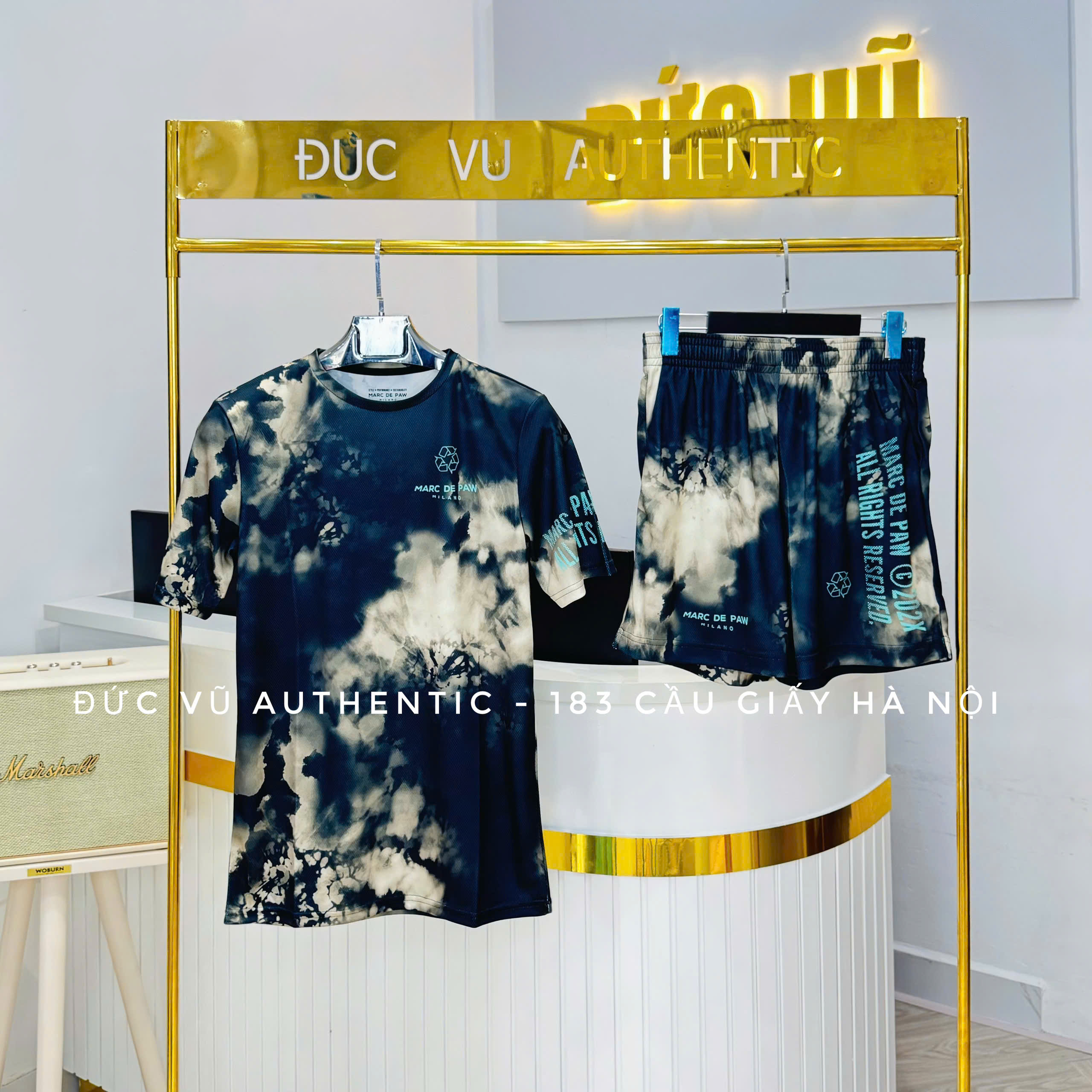 Bộ Marc De Paw Men's Tie-Dye Dark Crew