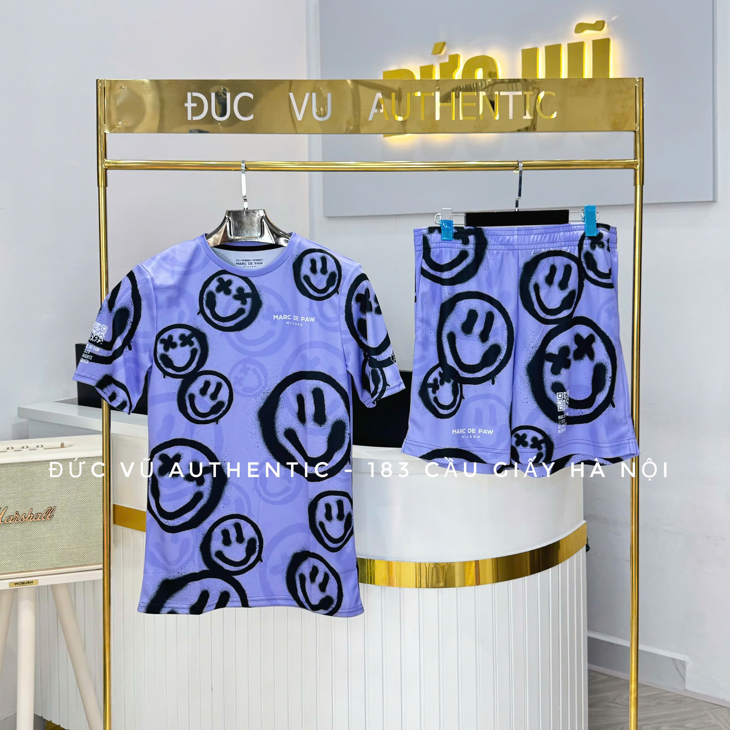 Bộ Đồ Marc De Paw Tím Graffiti Smiley
