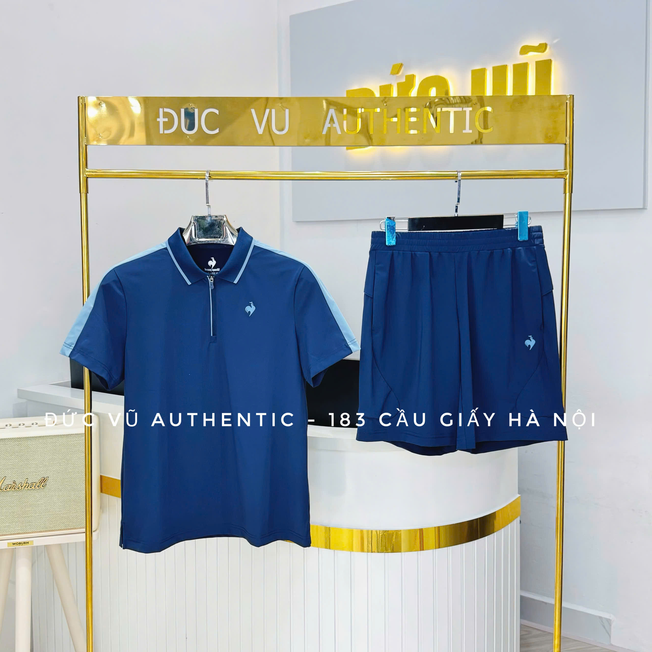 Set thể thao nam Le Coq Sportif phối xanh navy & xanh da trời