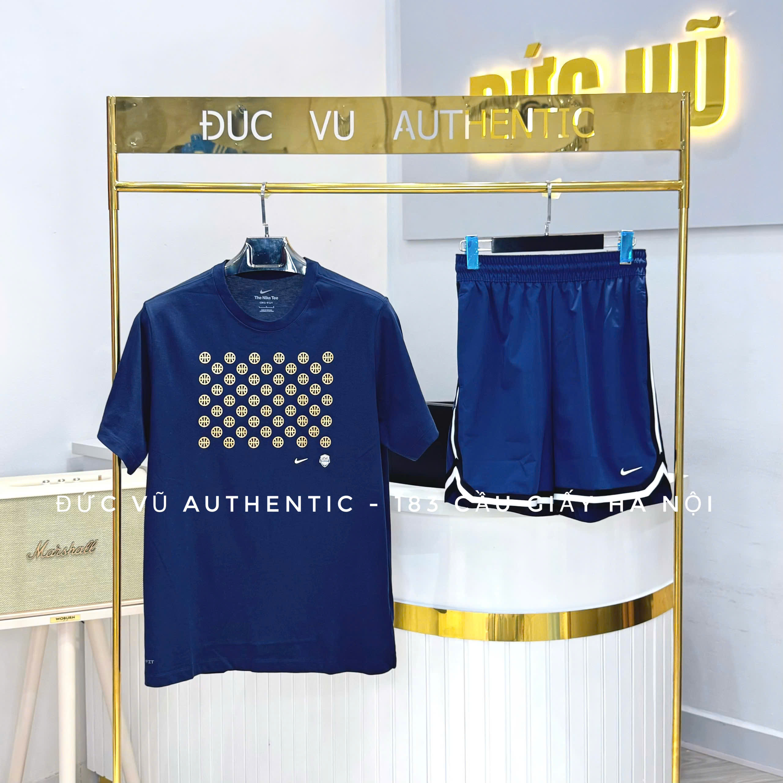 Set Nike Basketball Navy – Áo thun bóng rổ & quần thể thao xanh biển
