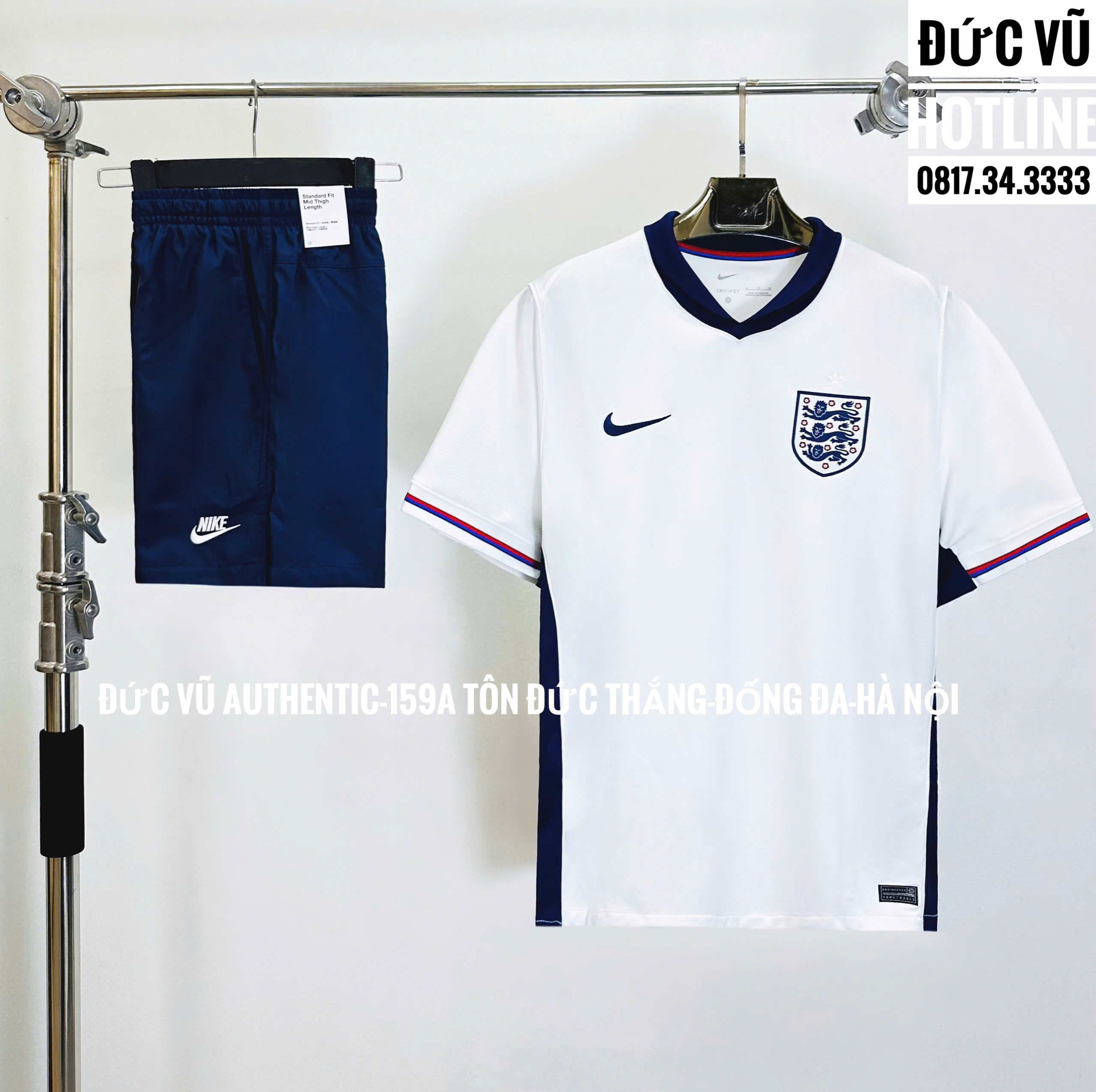 Set thể thao đội tuyển Anh sân nhà 2024 – Trắng phối xanh navy