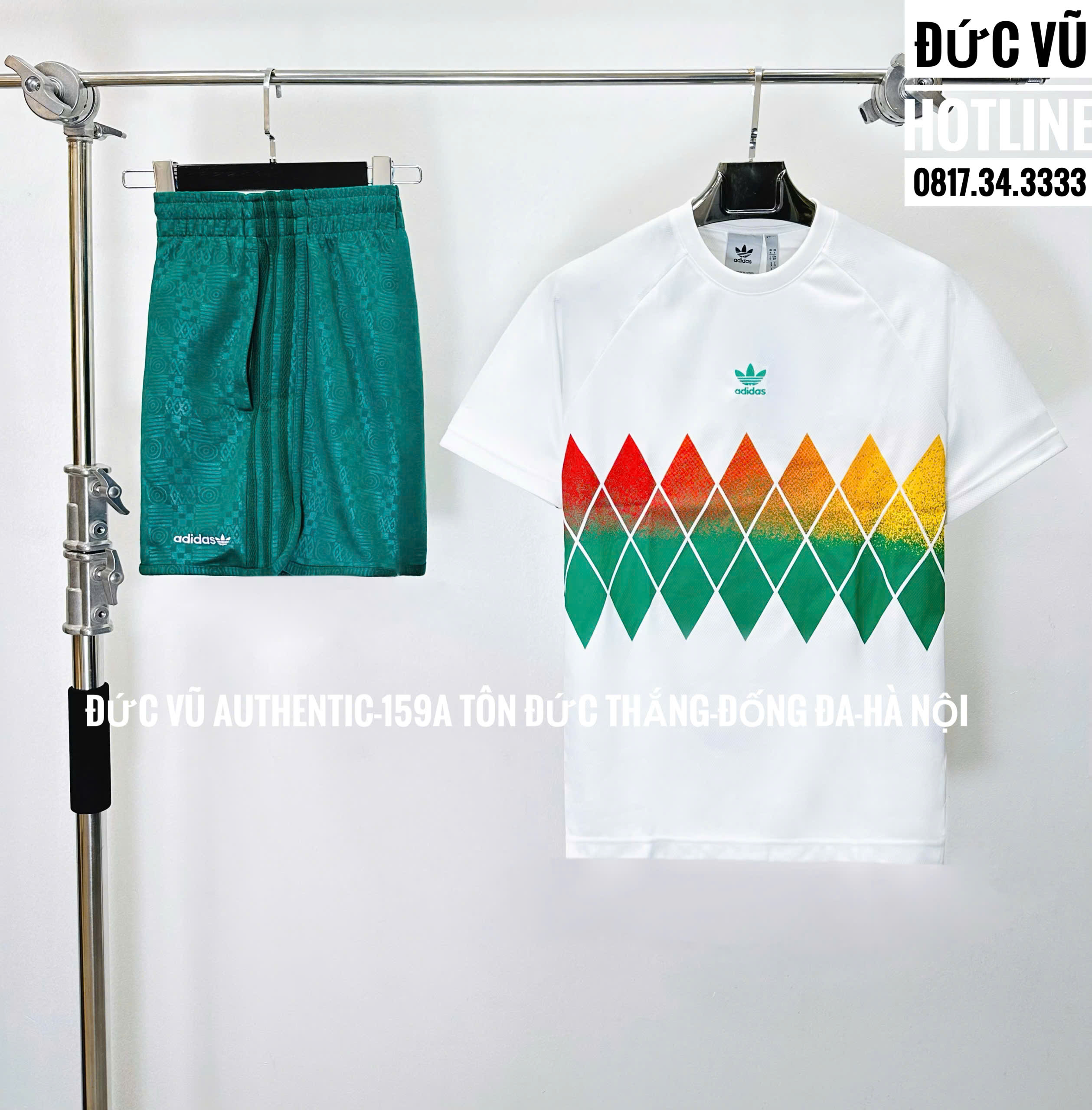 Bộ Thể Thao Nam Adidas Originals Printed Màu Trắng Xanh