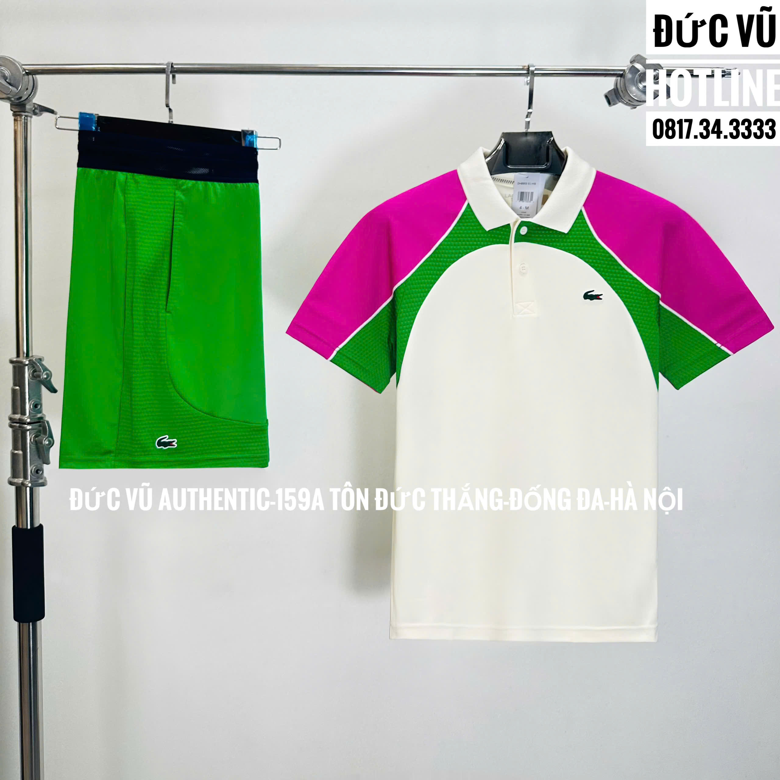 Polo Tennis Lacoste Nam Công Nghệ Ultra Dry Họa Tiết Phối Màu