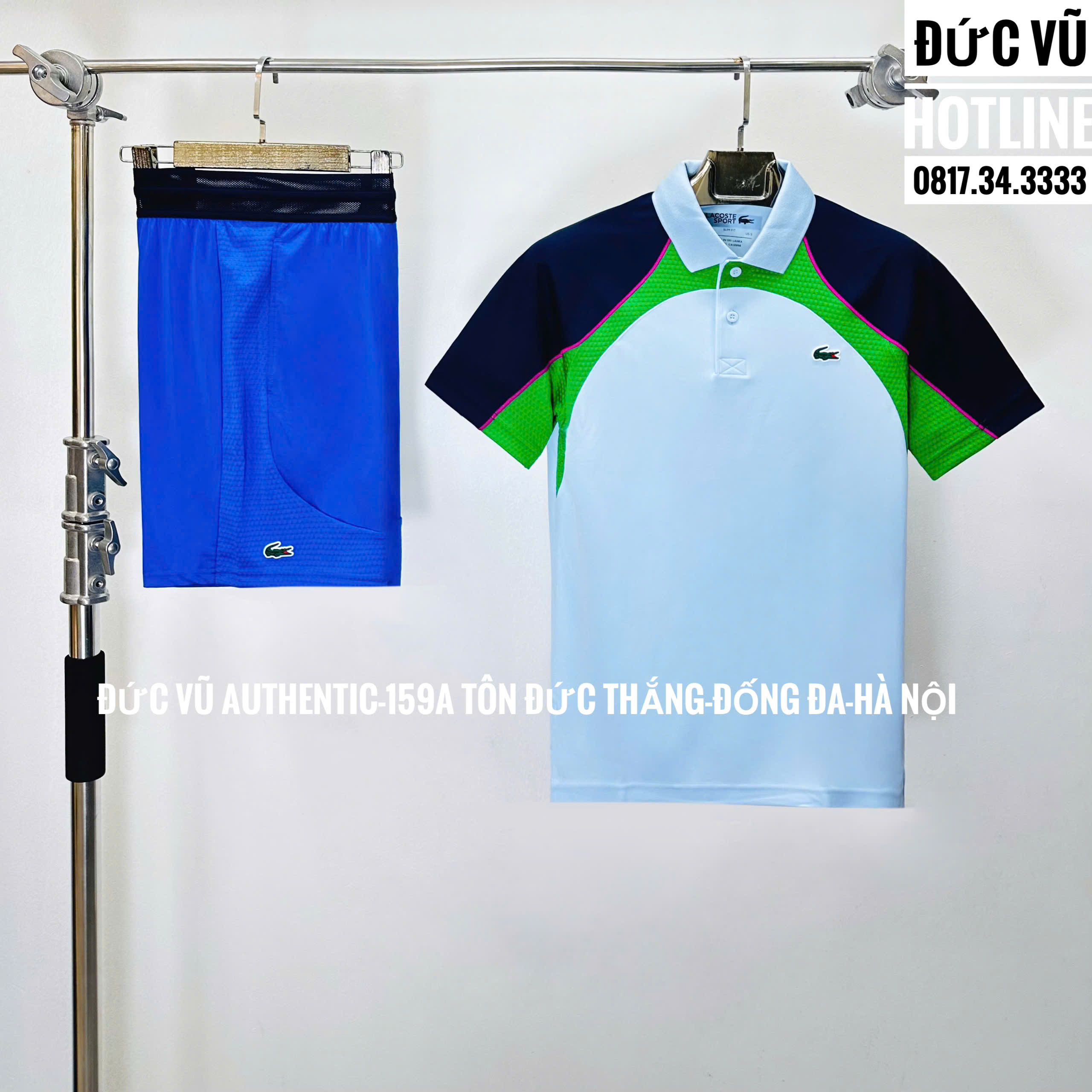 Polo Tennis Lacoste Nam Công Nghệ Ultra Dry Họa Tiết Phối Màu
