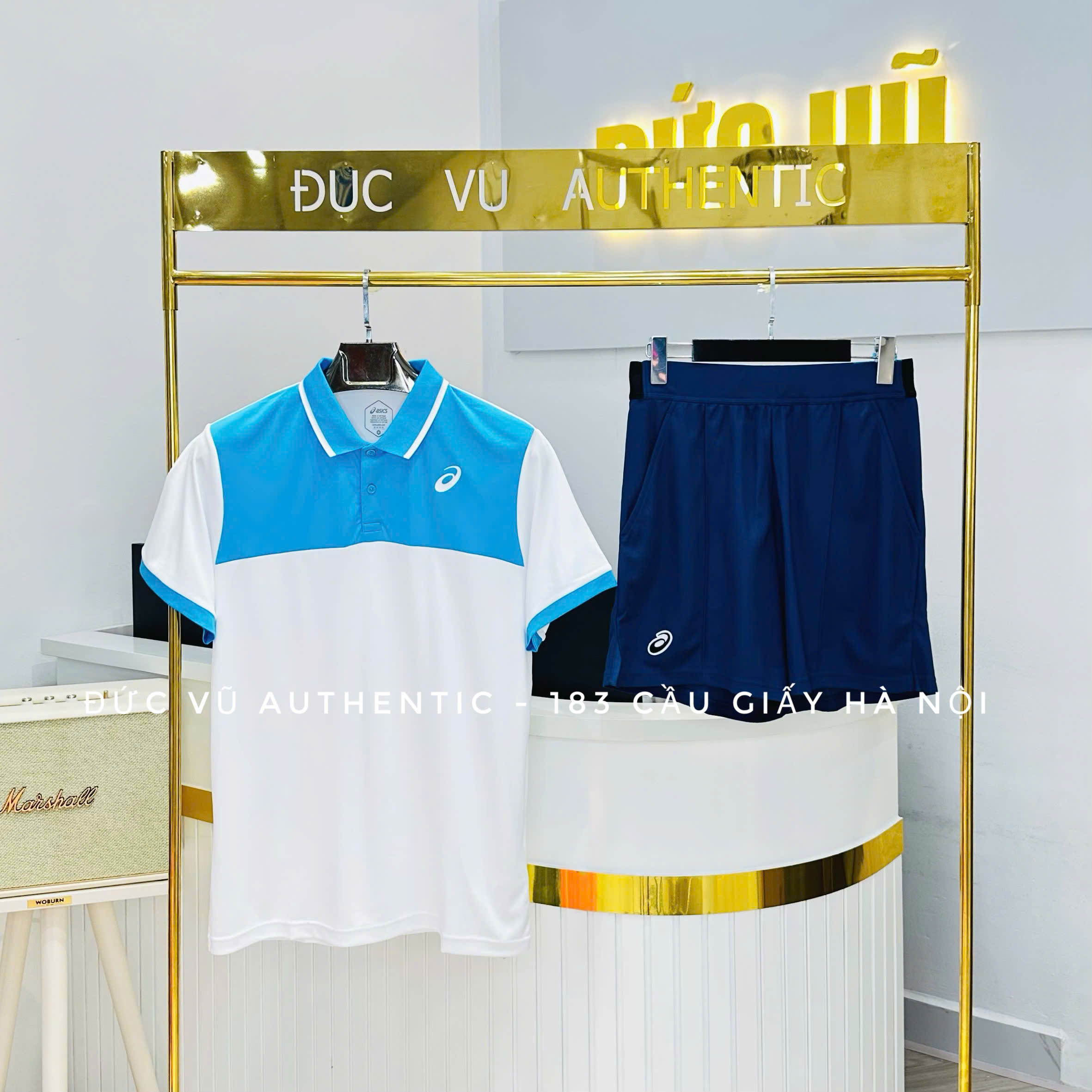 Bộ ASICS NAM COURT MÀU TRẮNG/XANH NHẠT