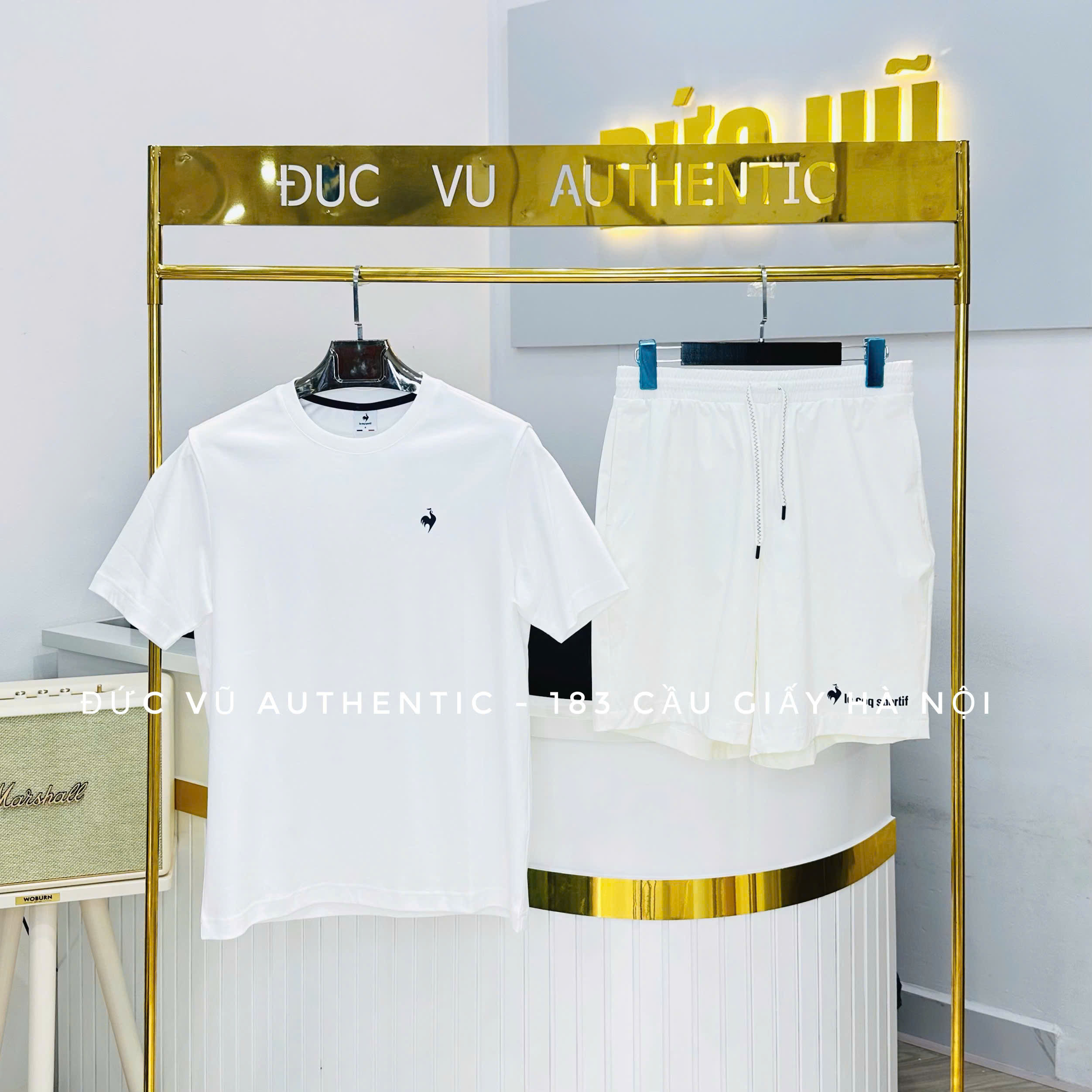 Set thể thao nam Le Coq Sportif trắng "COURTELLE"