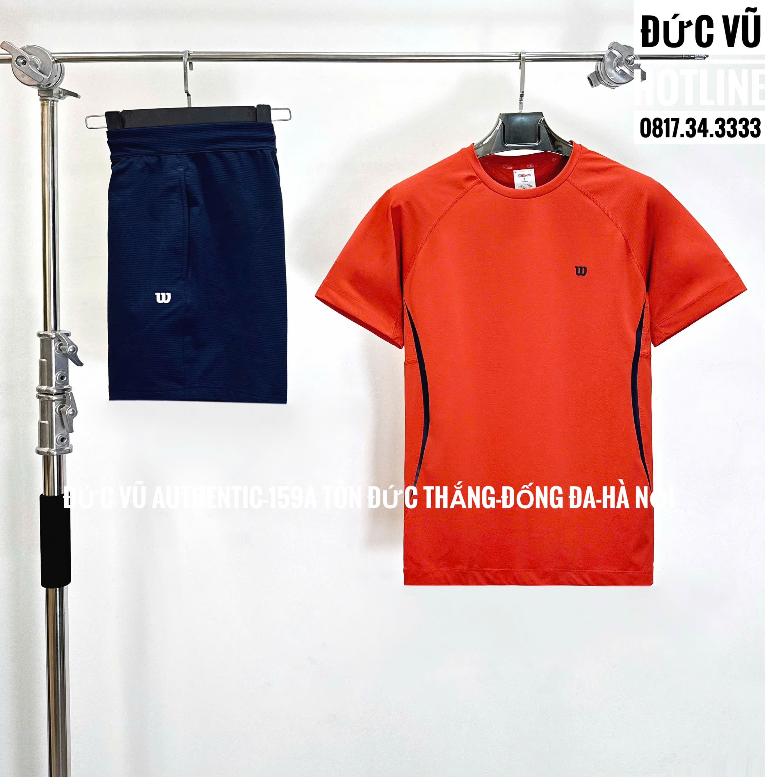 Bộ đồ thể thao nam Wilson (áo đỏ cam & quần xanh navy)
