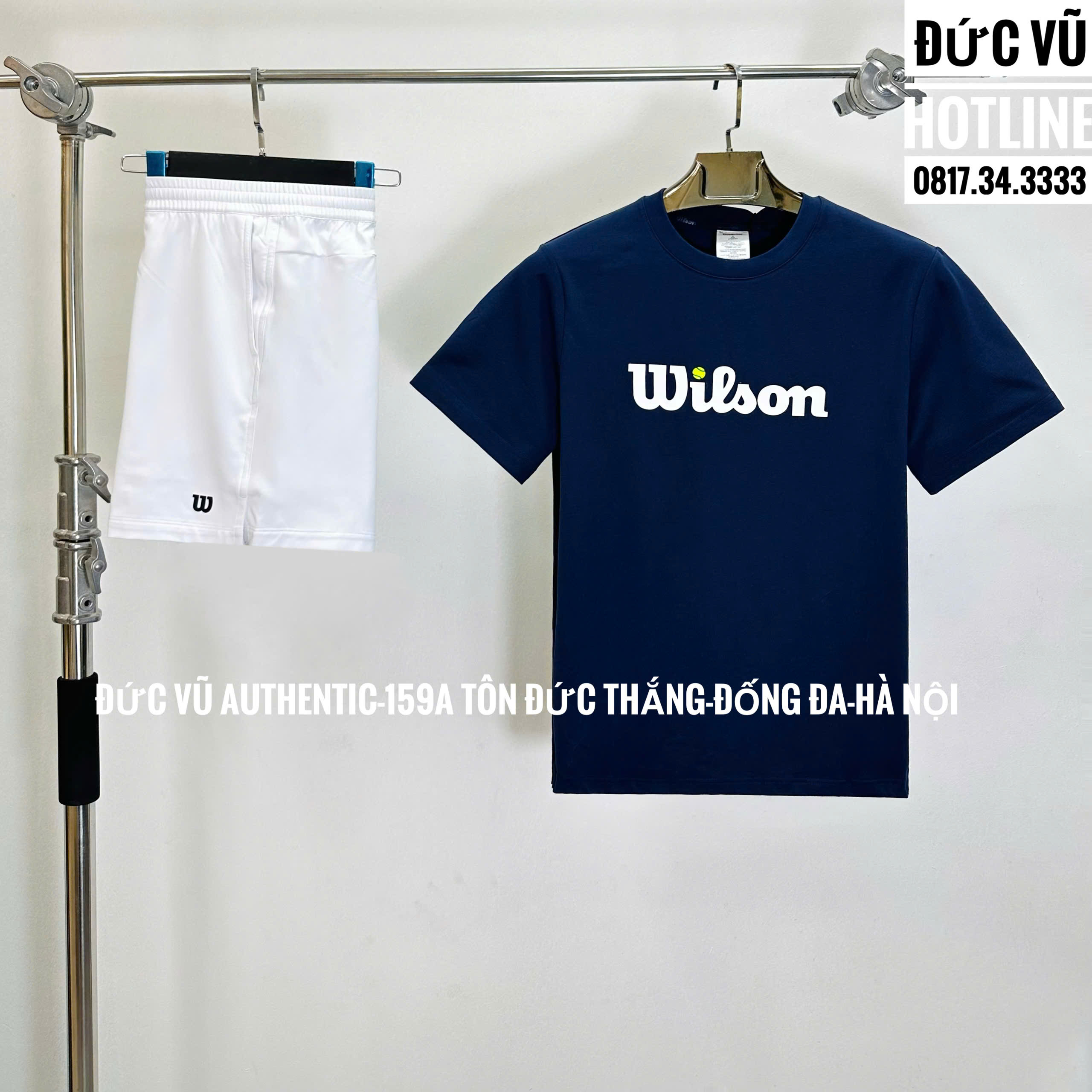 Bộ đồ thể thao nam Wilson (áo navy & quần trắng)